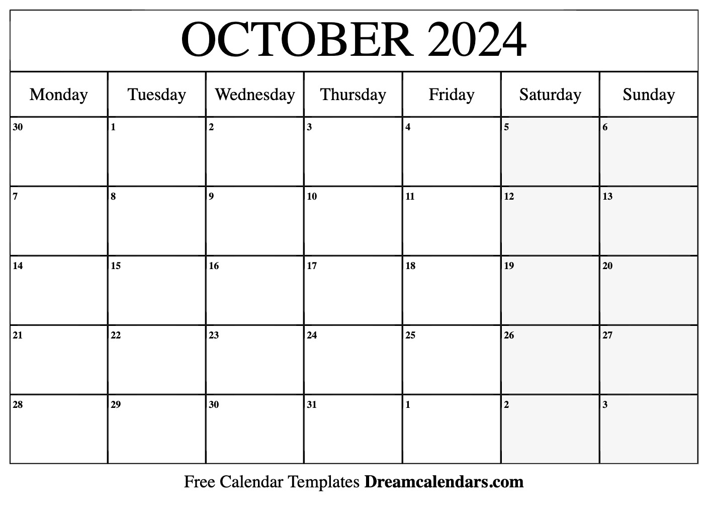 October 2024 Calendar | Free Blank Printable With Holidays | Free Printable Calendar October 2024