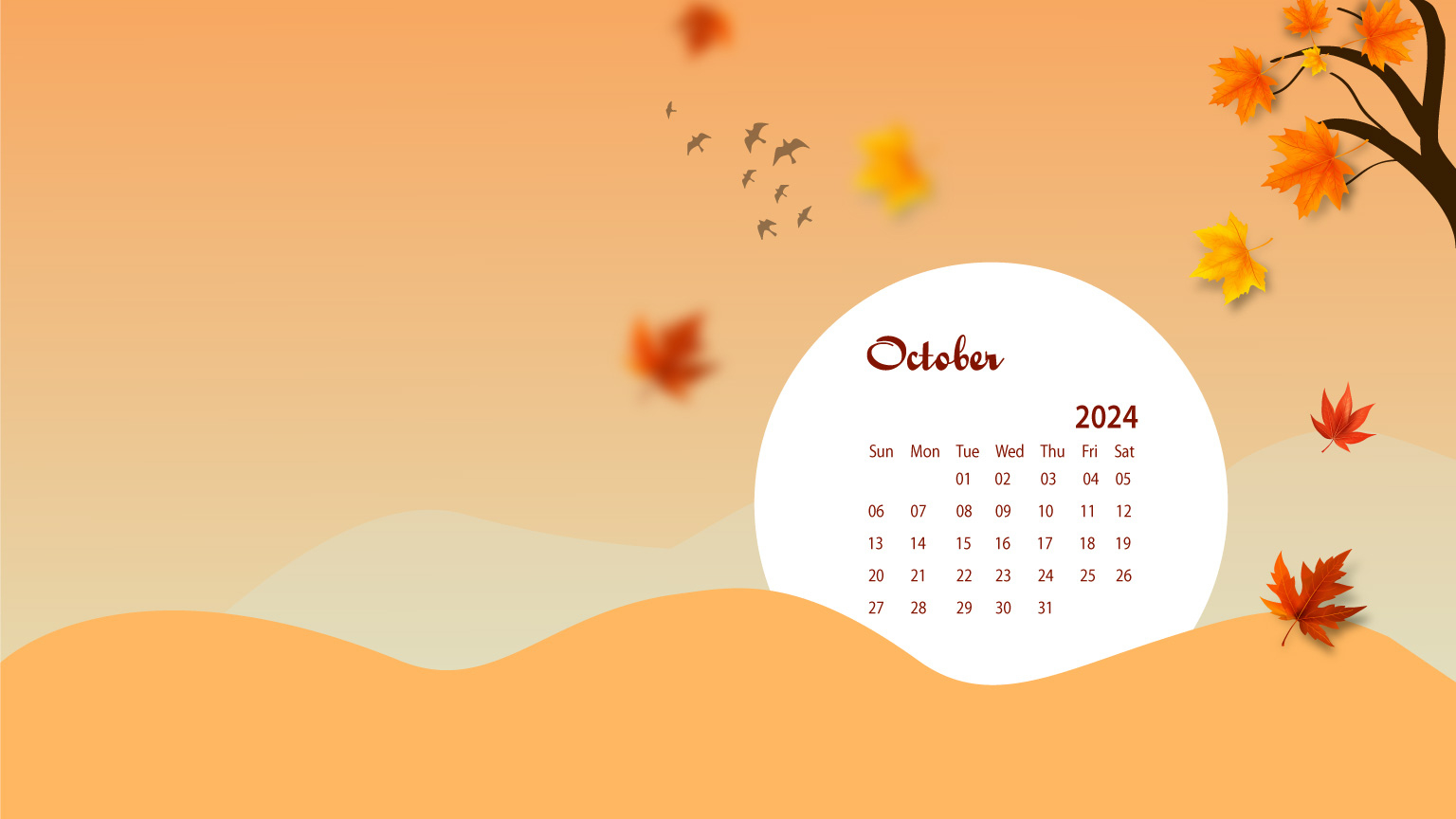 October 2024 Desktop Wallpaper Calendar - Calendarlabs | 2024 Calendar Printable Calendarlabs