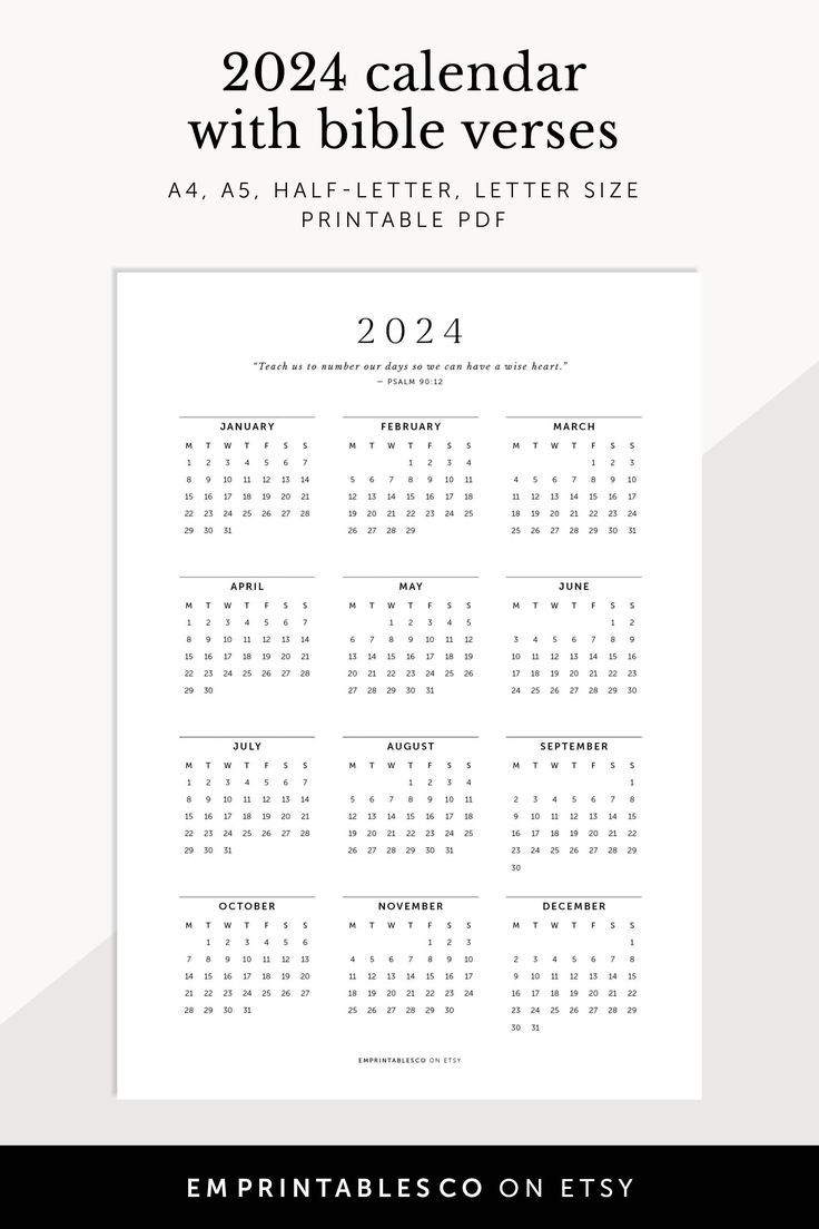 Pin On Printable &amp; Digital Planner | Christian Calendar 2024 Printable