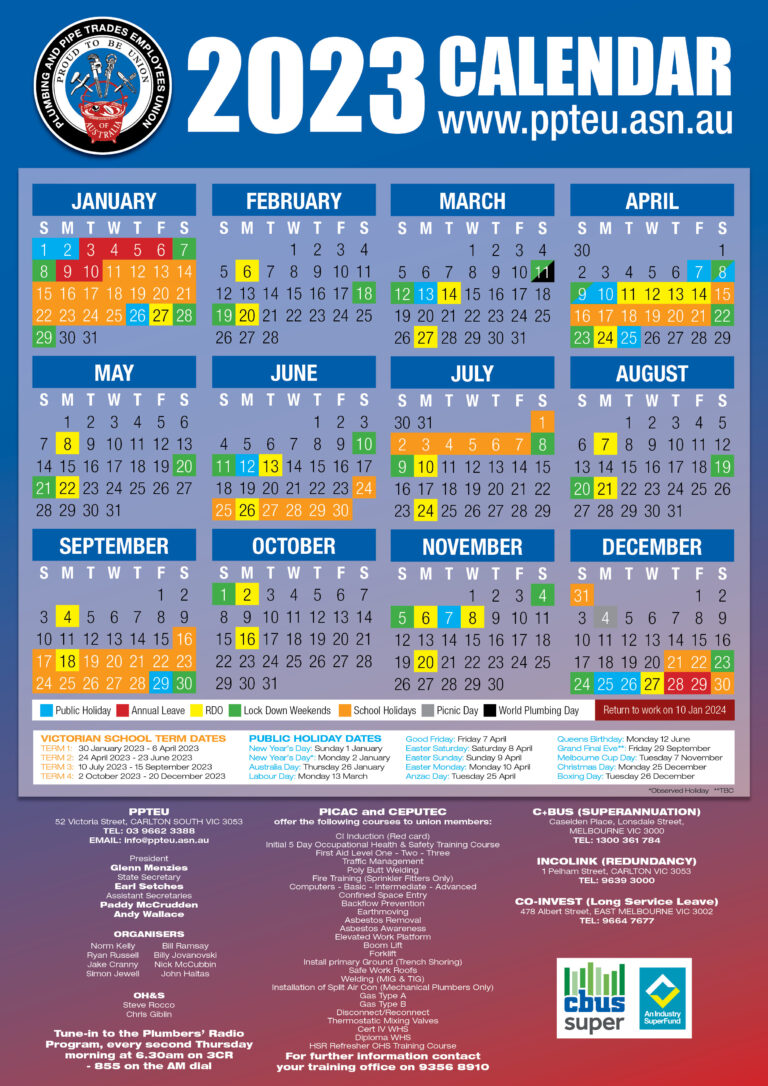 Ppteu Rdo Calendar For The Current Year | Cfmeu Calendar 2024 Qld Printable