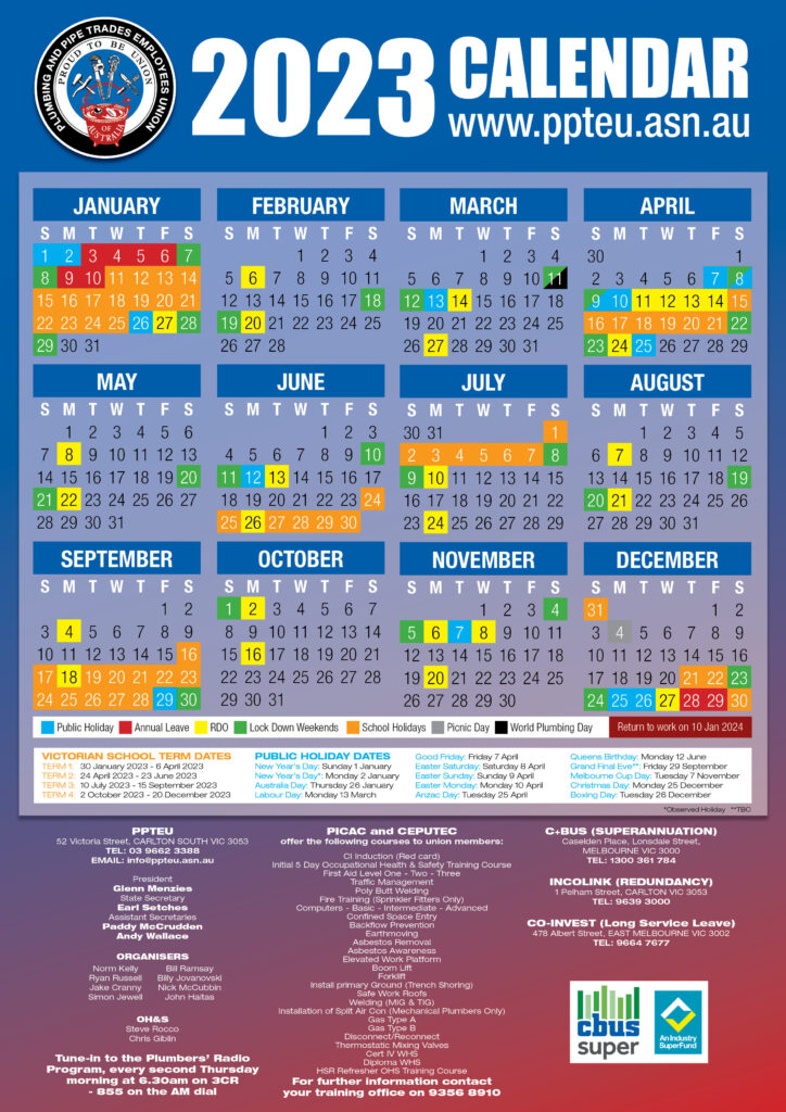 Cfmeu Calendar 2024 Vic Printable Printable Calendar 2024