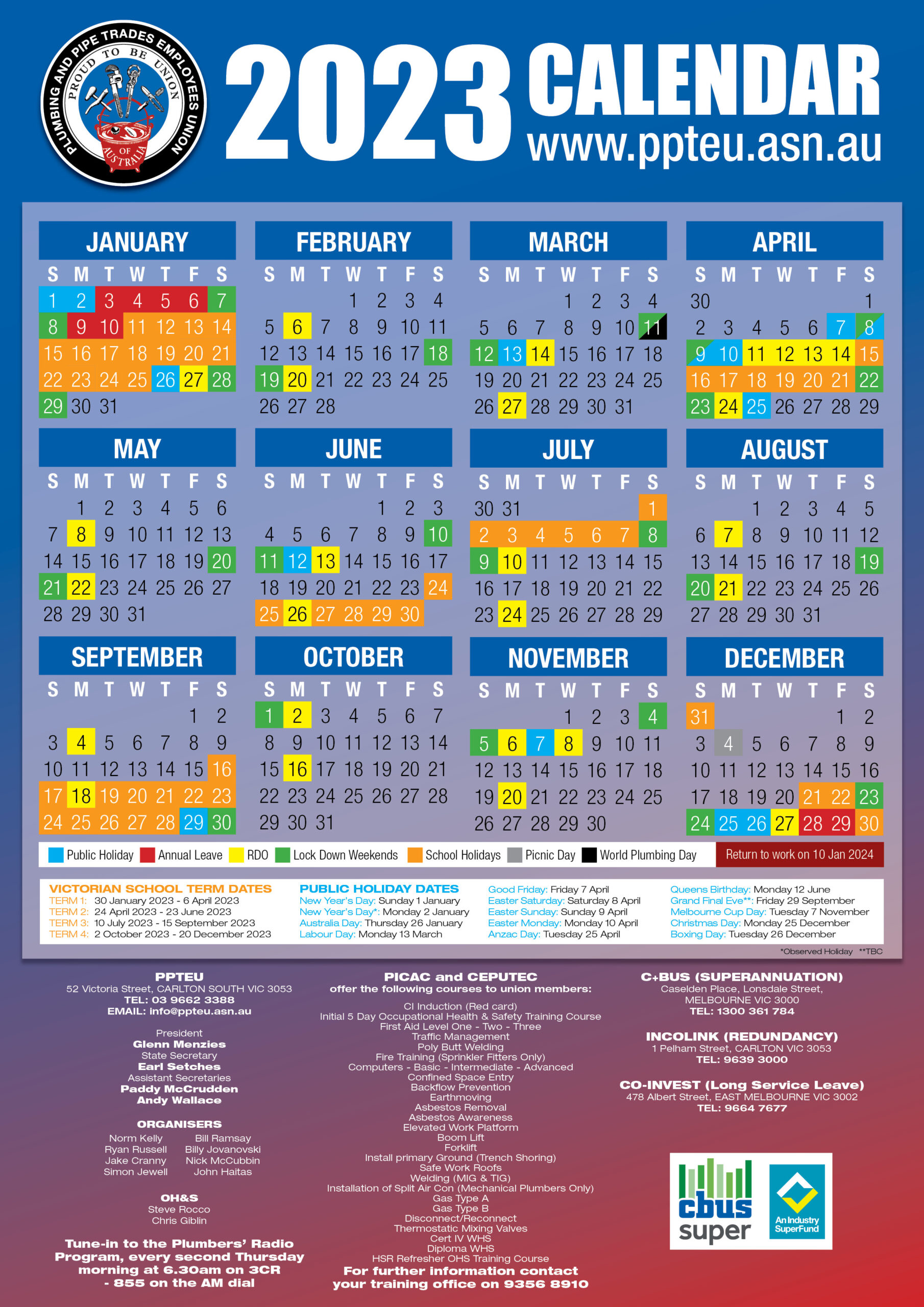 Ppteu Rdo Calendar For The Current Year | Cfmeu Calendar 2024 Victoria Printable