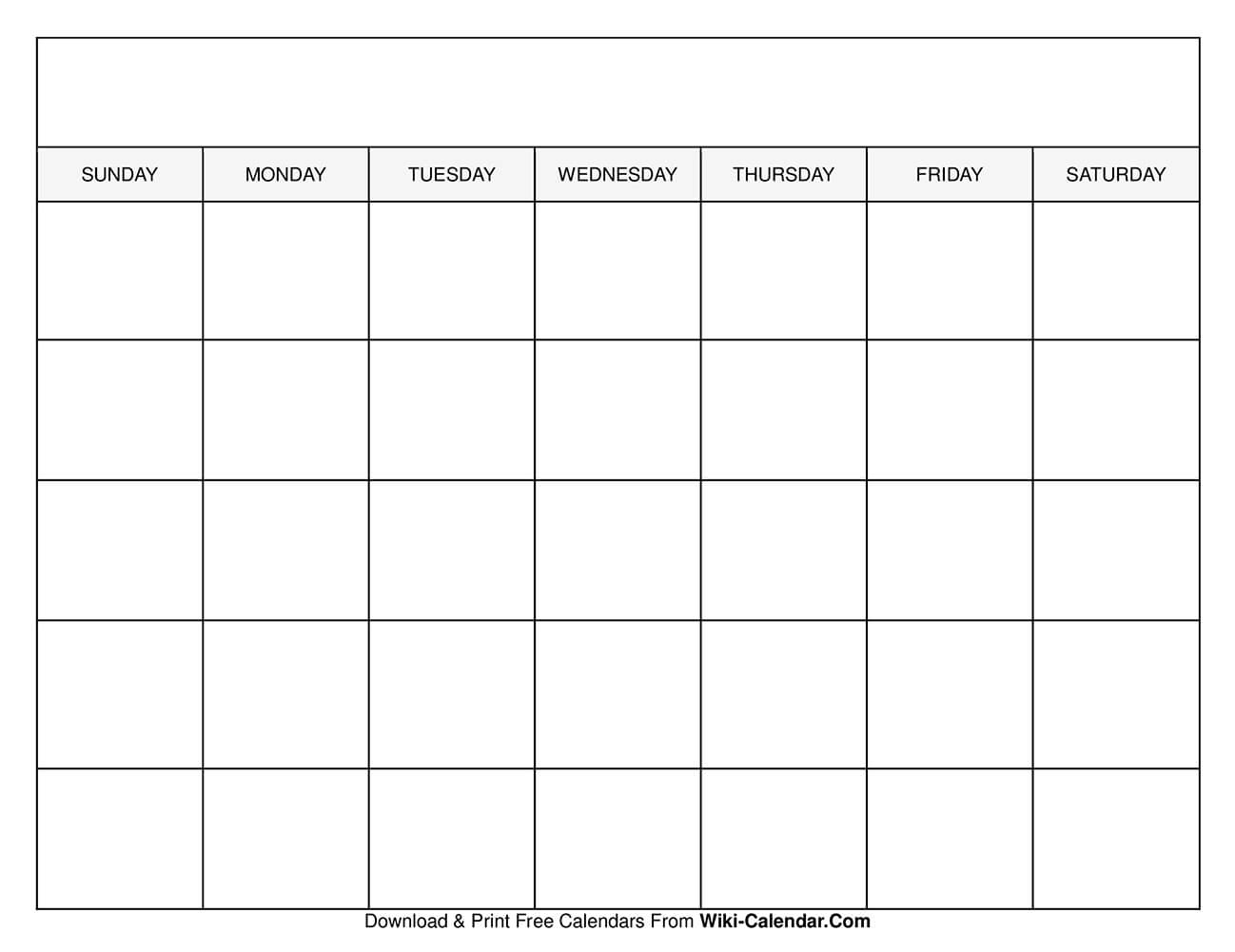 Printable Blank Calendar Templates - Wiki Calendar | Printable Calendar For Specific Dates