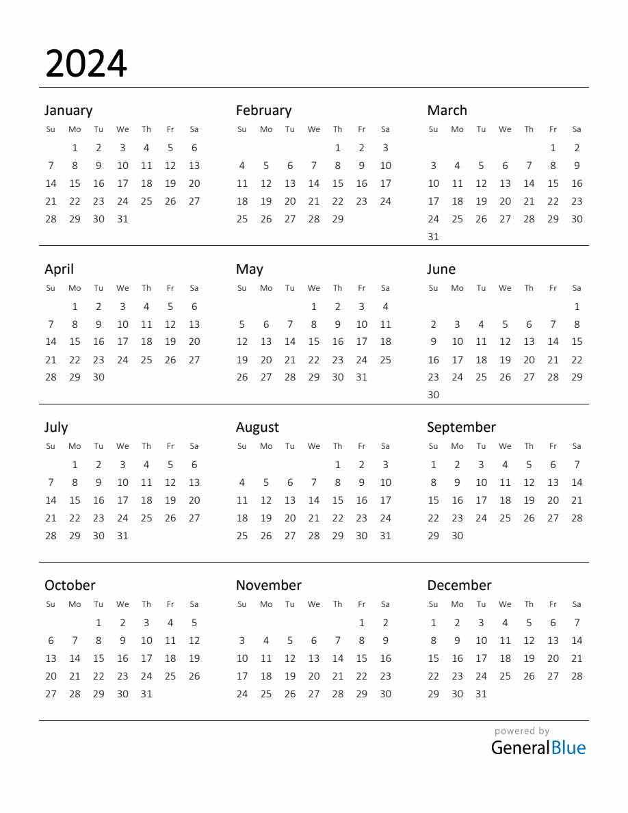 Calendar 2024 Printable General Blue Printable Calendar 2024