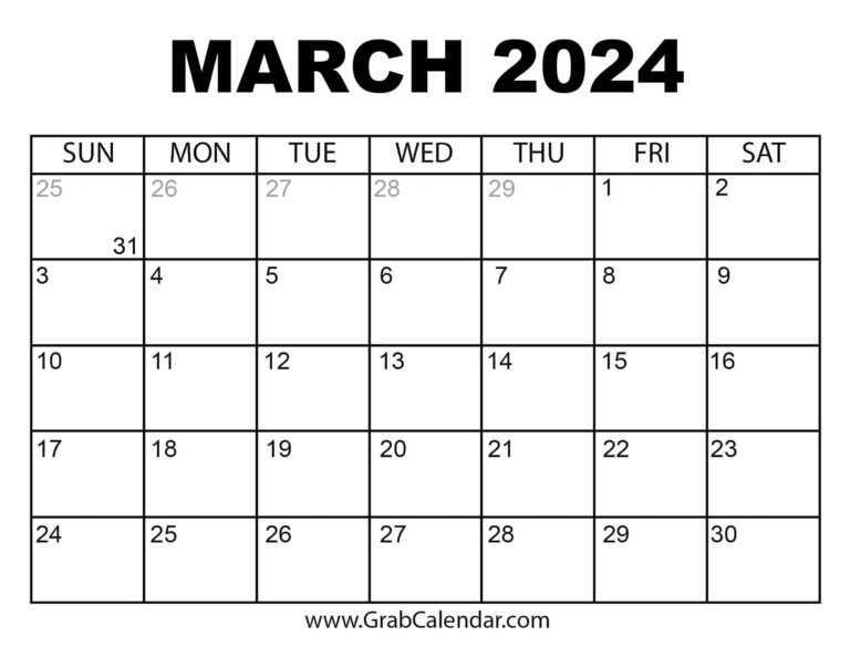 Printable March 2024 Calendar | Calendar March 2024 Calendar Printable