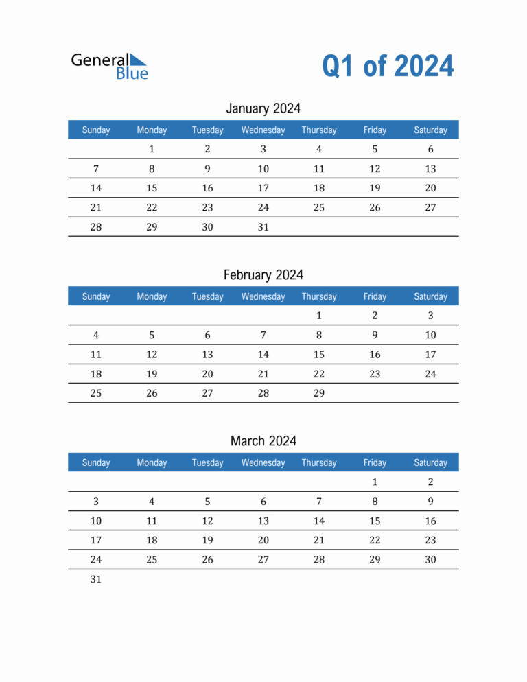 FREE Printable Calendar 2024 Blank - Ready to Download in PDF, Excel, Word