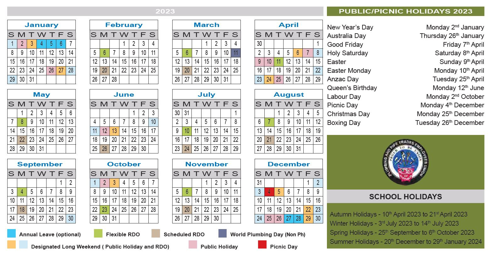 Rdo Calendars | Cfmeu Calendar 2024 Vic Printable