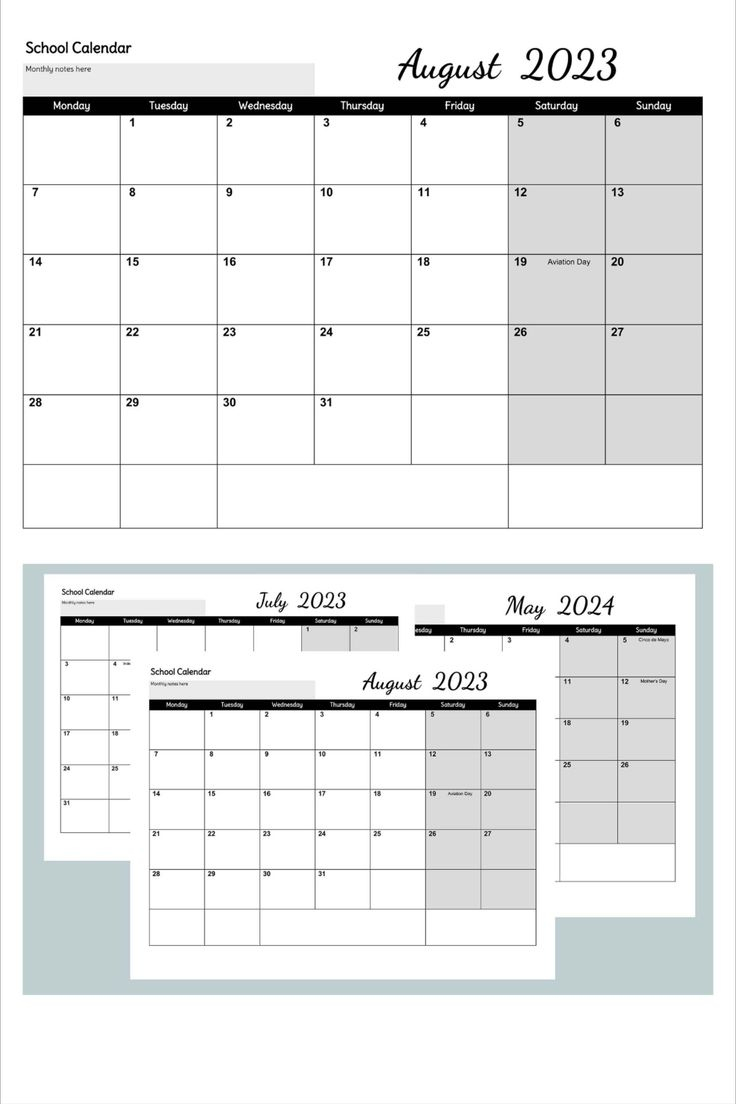 School Calendar Google Docs Template 2023-2024 In 2023 | Docs | 2024 Annual Calendar Google Sheets