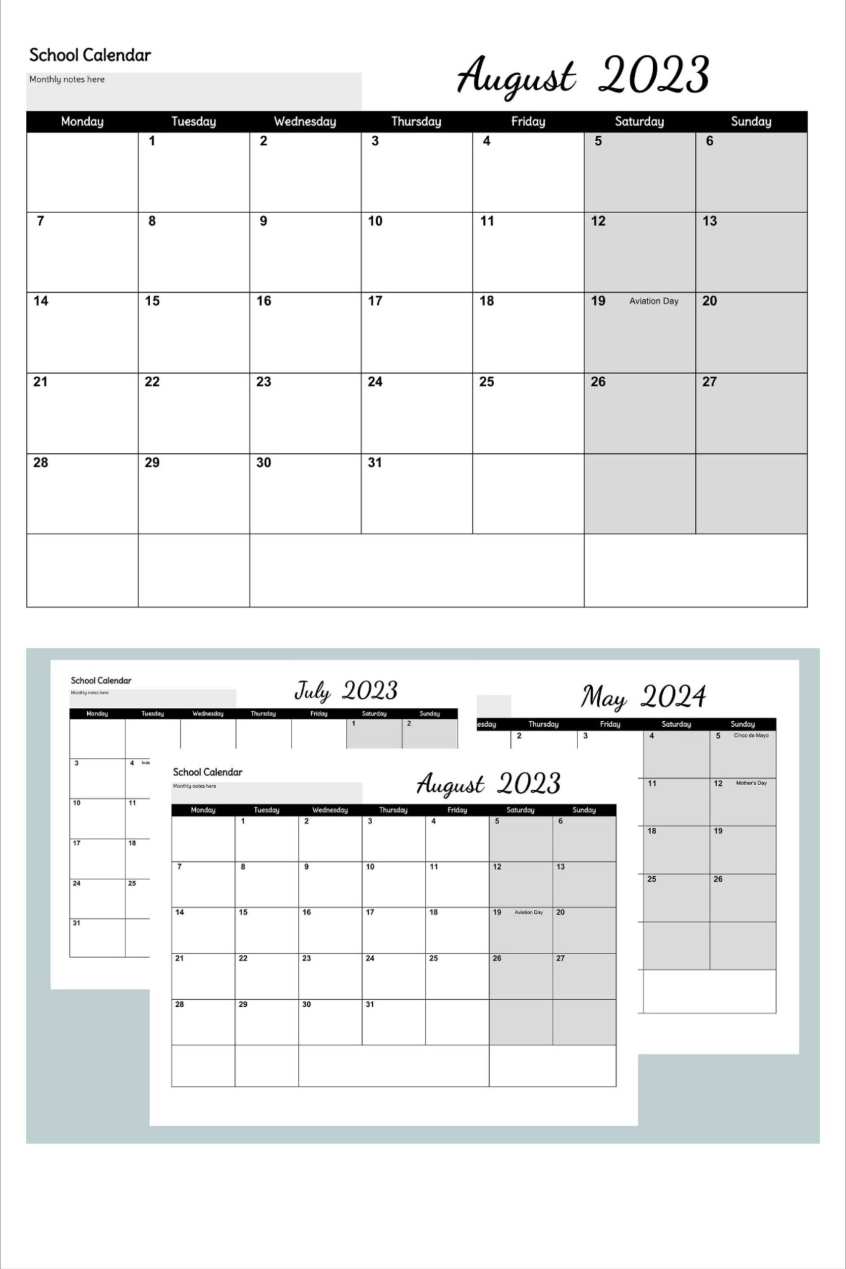 School Calendar Google Docs Template 2023-2024 In 2023 | Docs | Calendar Template 2024 Google Docs