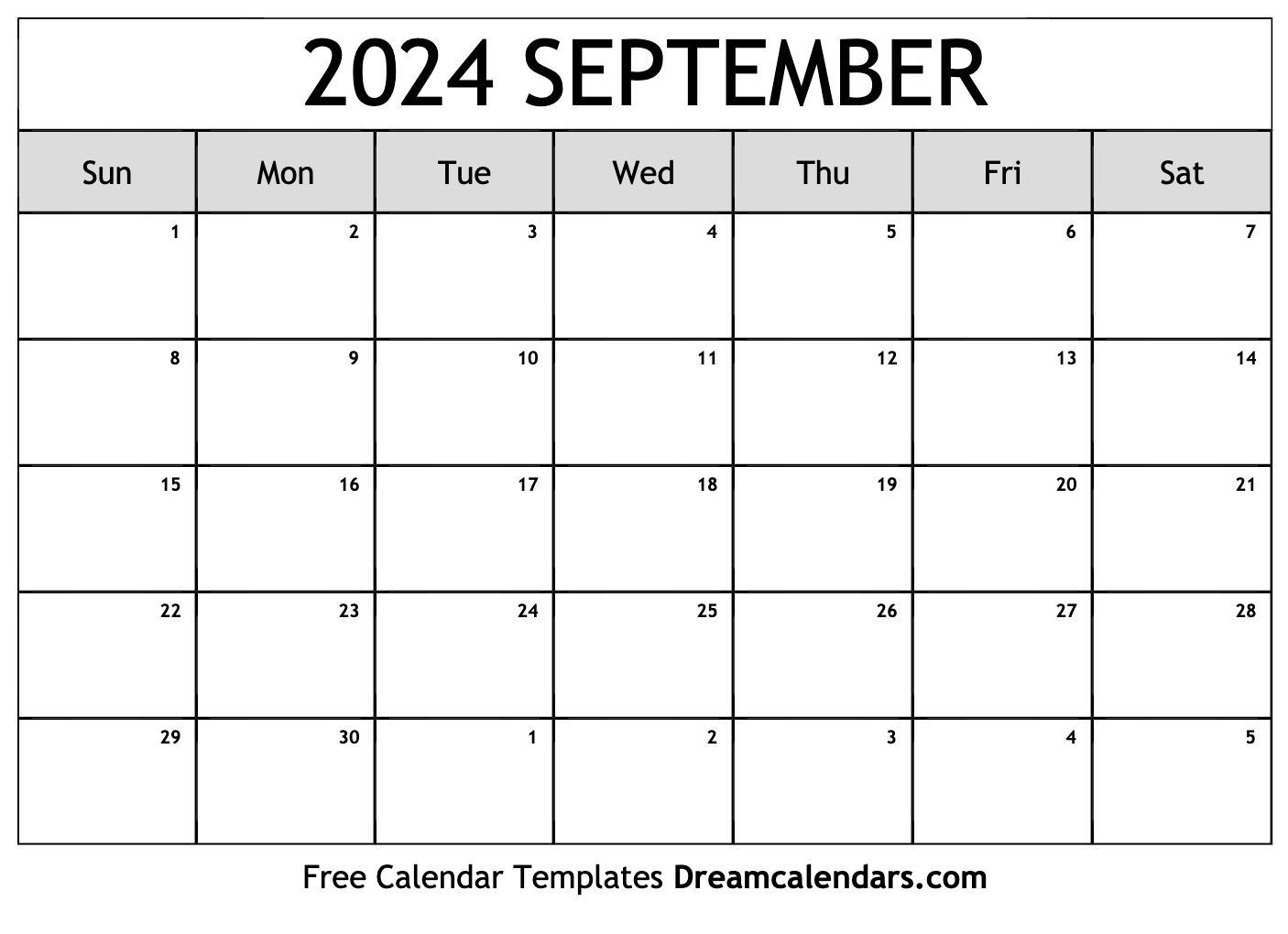 September 2024 Calendar | Free Blank Printable With Holidays | Printable Calendar 2024 September