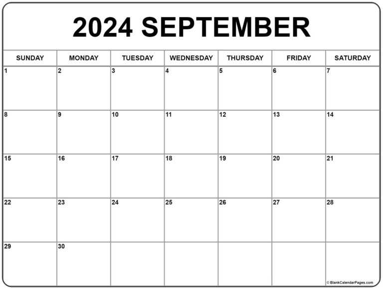 September 2024 Calendar | Free Printable Calendar | Calendar September 2024 Printable