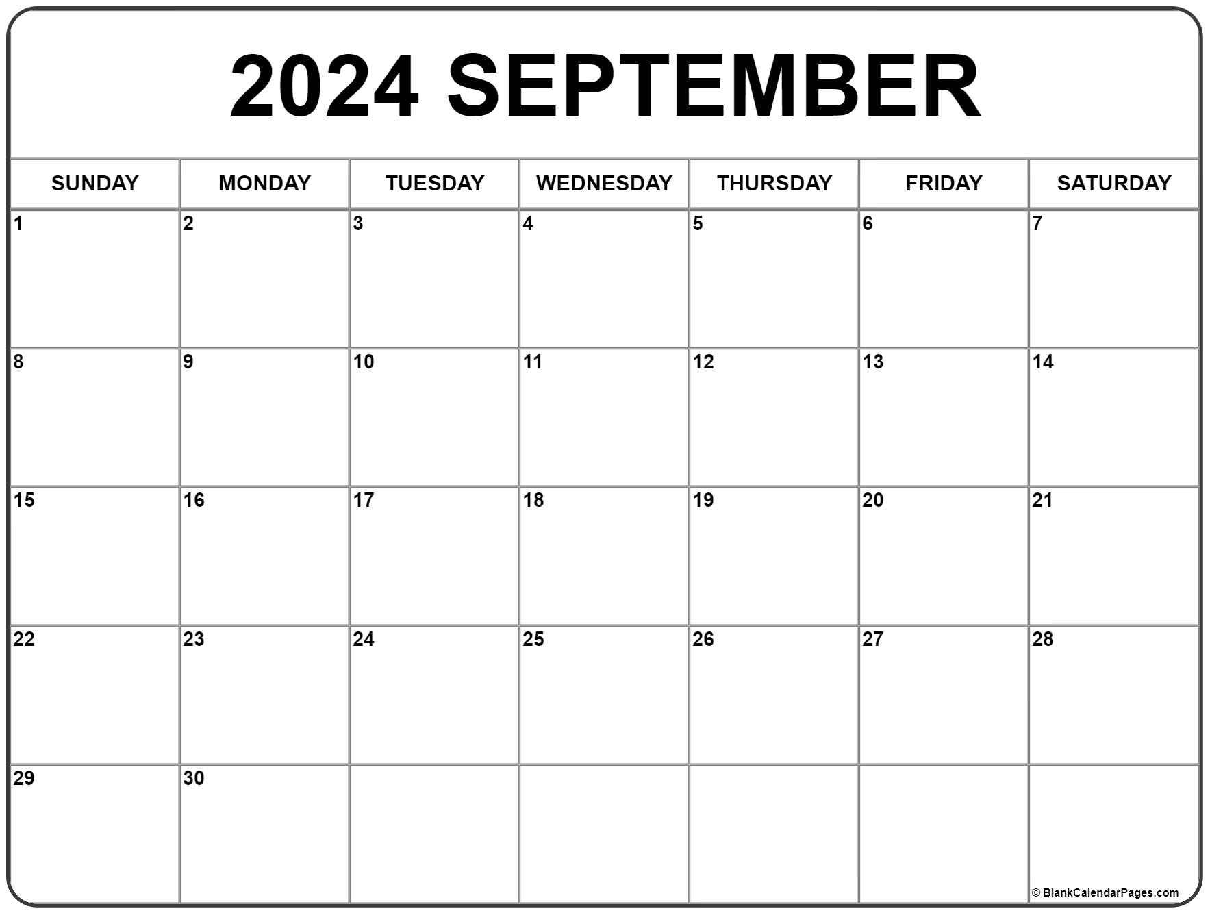 September 2024 Calendar | Free Printable Calendar | Calendar September 2024 Printable