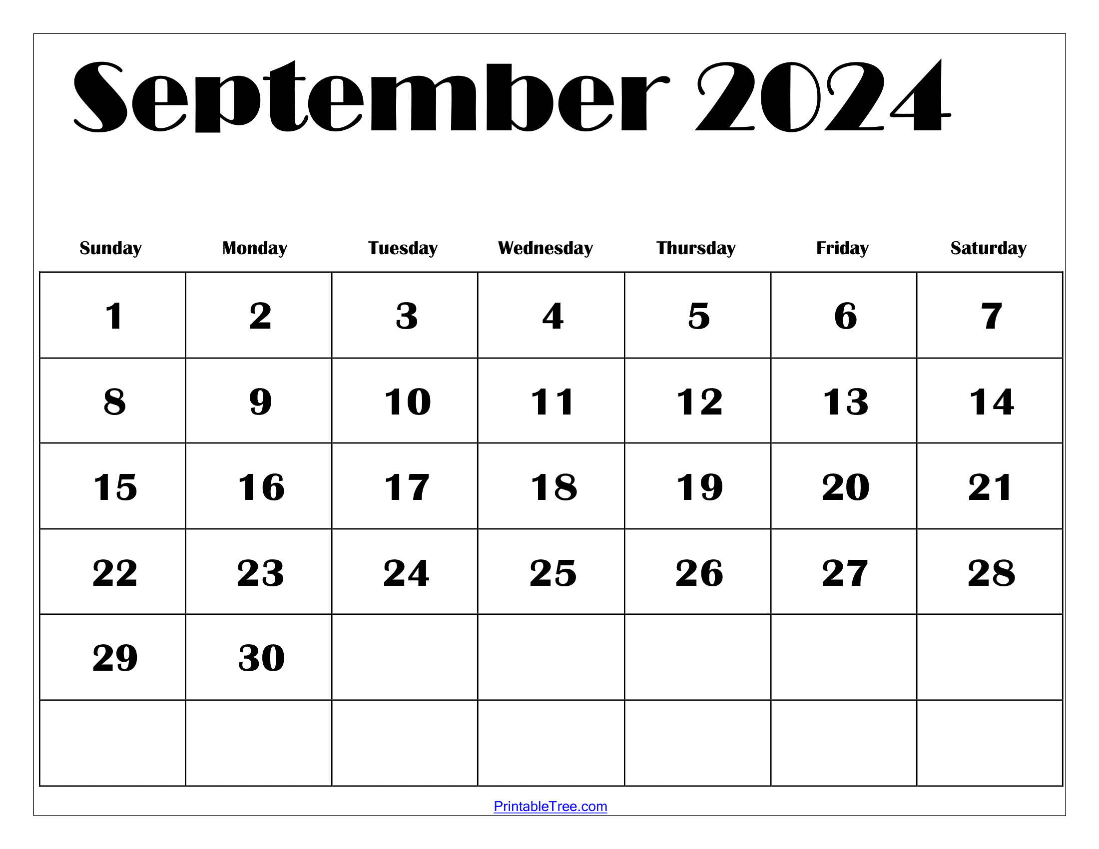 September 2024 Calendar Printable Pdf With Holidays | Printable Calendar 2024 September