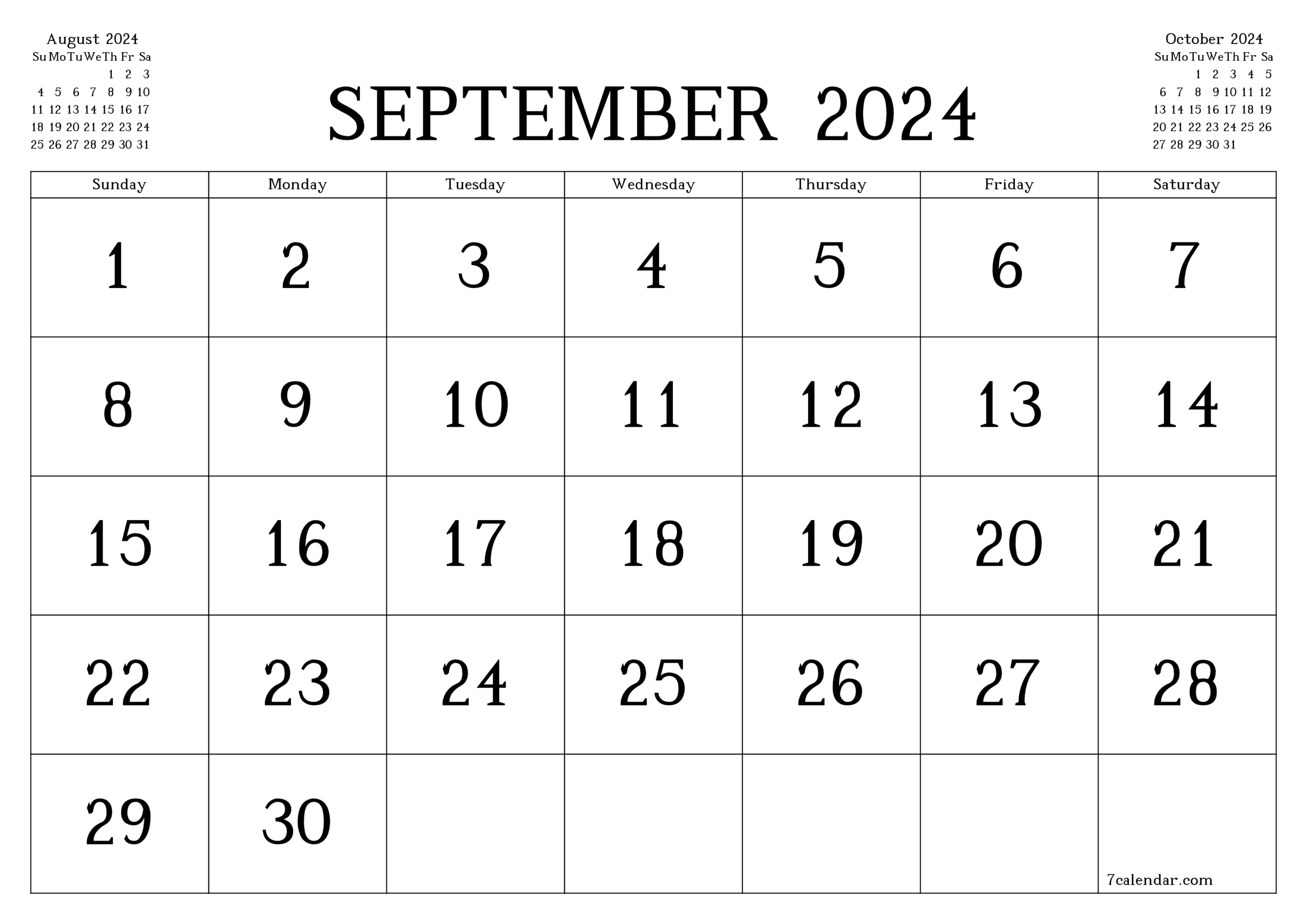 September 2024 Free Printable Calendar And Planner, Pdf And Png | Printable Calendar 2024 September