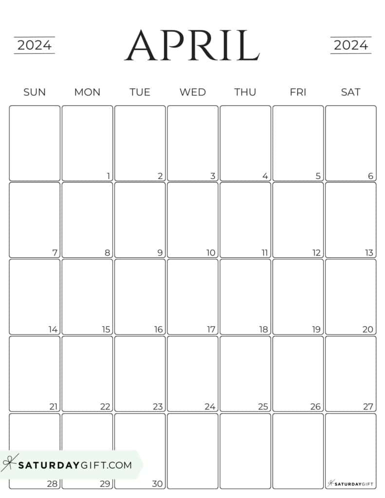 Simple Calendar Template 2024 - Free Printable Vertical Calendar | Printable Calendar 2024 Hp