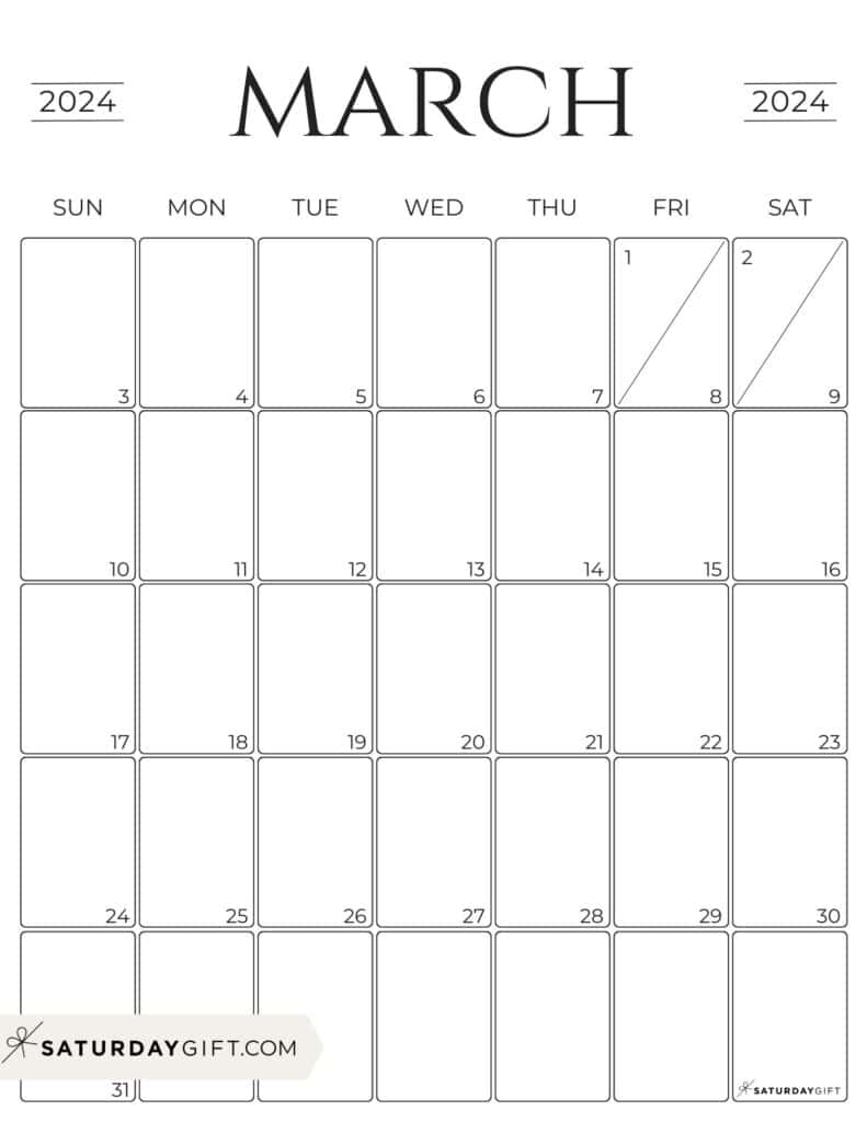 Simple Calendar Template 2024 - Free Printable Vertical Calendar | Printable Calendar 2024 Monthly Hp
