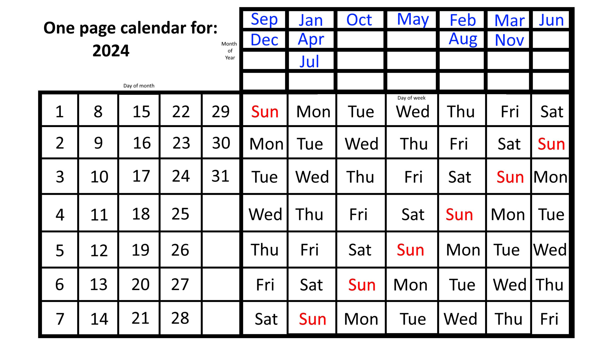 The Simple, One-Page Calendar That Lasts All Year - Big Think | What Calendar Can I Reuse For 2024?