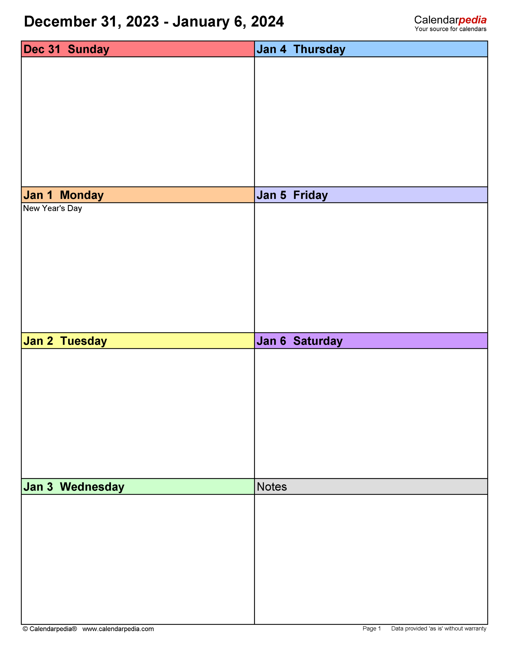 Weekly Calendars 2024 For Pdf - 12 Free Printable Templates | Calendar 2024 Printable Weekly