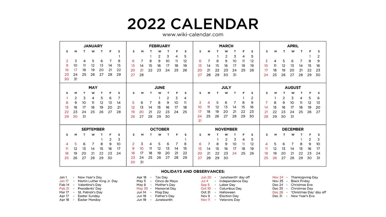 Year 2024 Calendar Printable With Holidays - Wiki Calendar | Calendar 2024 Printable With Holidays