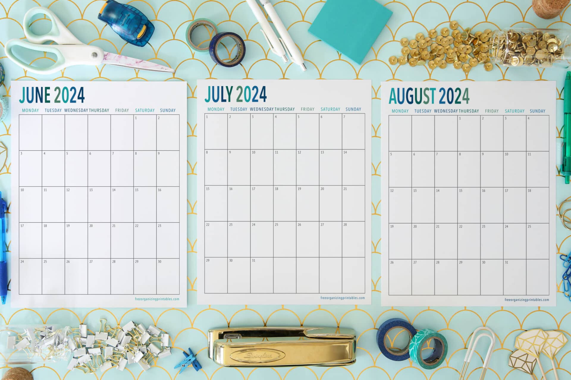 15+ Free Printable Calendars To Help Maximize Your Time | Blank Calendar For June July and August