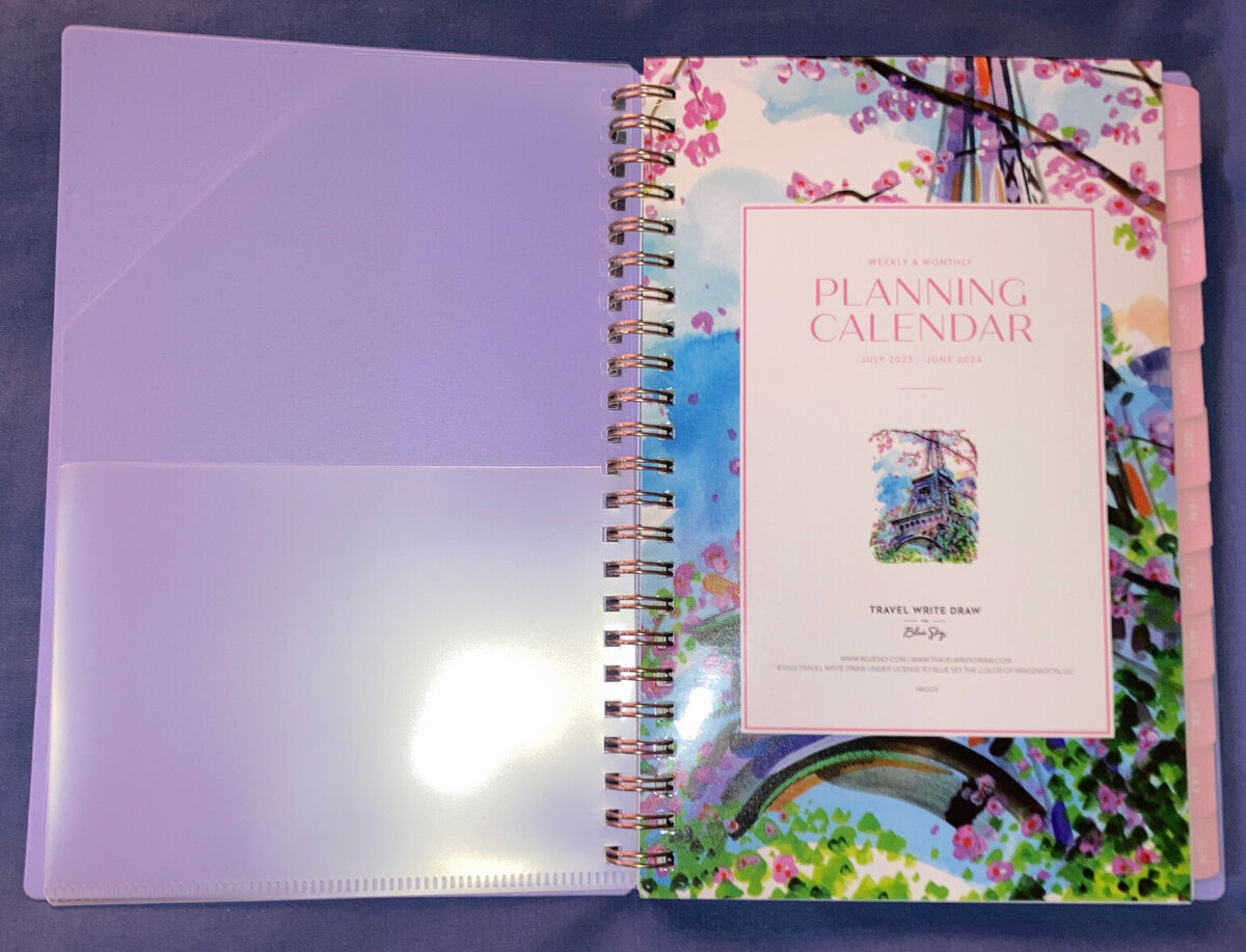 2023-2024 Blue Sky Lavender Weekly/Monthly Academic Planner (5 X 8 | Blue Sky Calendar July 2024 June 2024