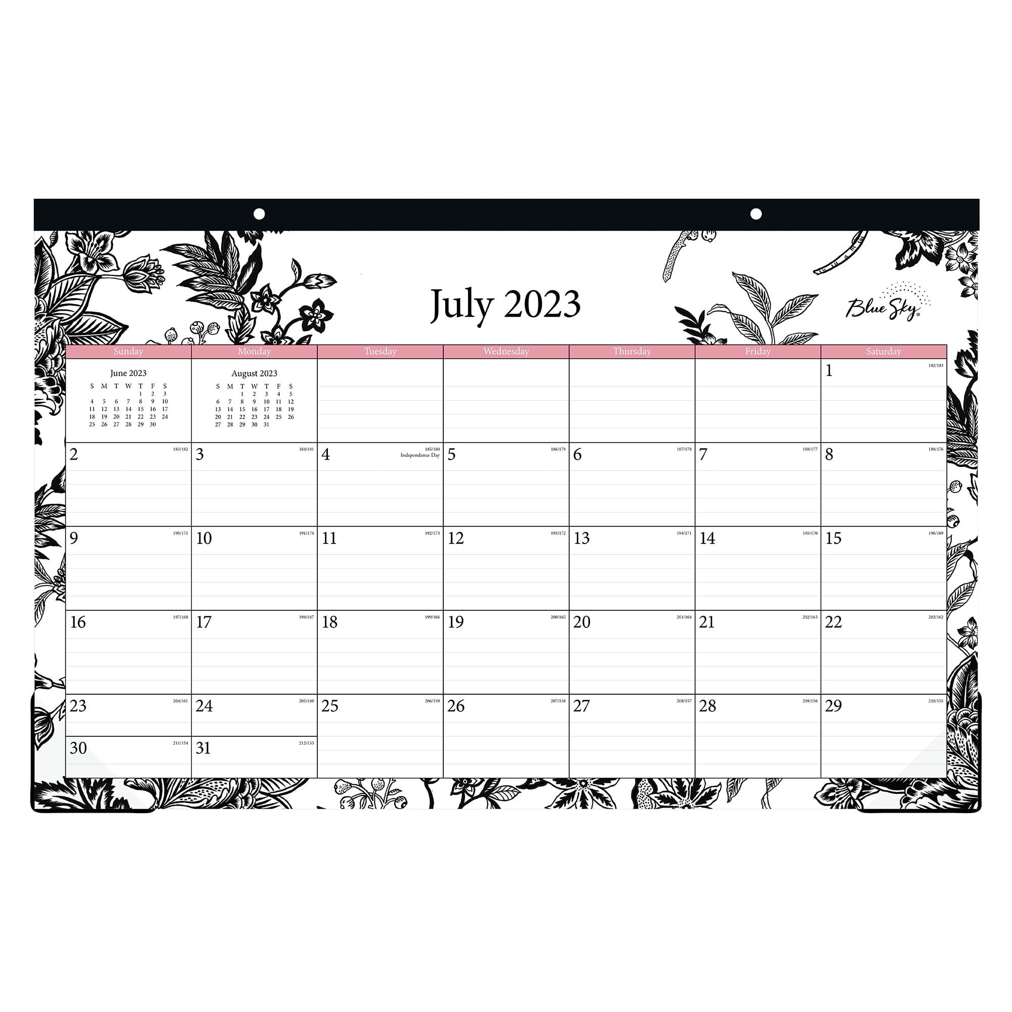 2023-2024 Blue Sky™ Monthly Academic Desk Pad Calendar, 17&amp;quot; X 11&amp;quot;, Analeis, July 2023 To June 2024, 130617-A | Blue Sky Calendar July 2024 June 2024