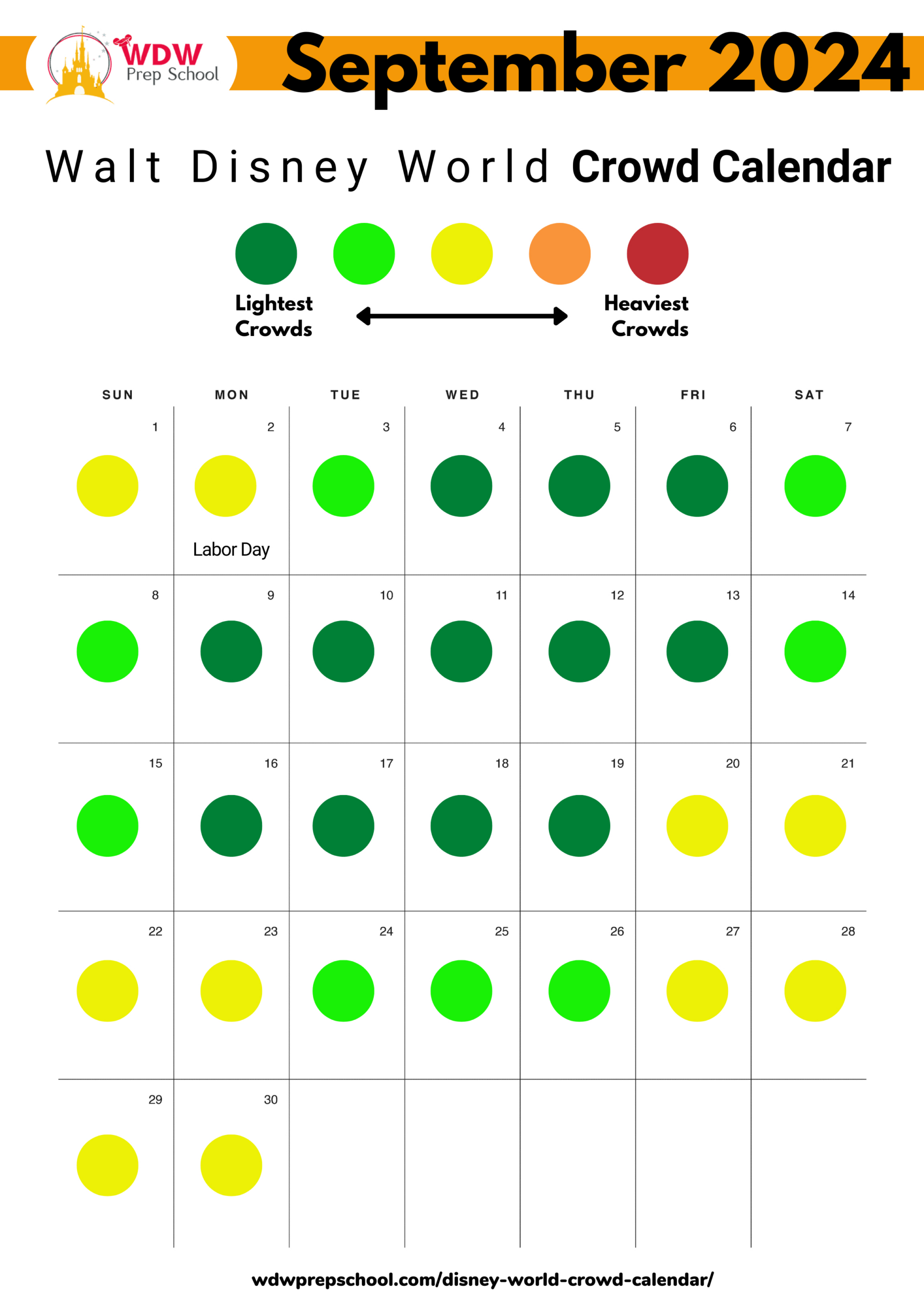 2024 &amp;amp; 2025 Disney World Crowd Calendar (Best Times To Go) | Disney World June 2024 Crowd Calendar