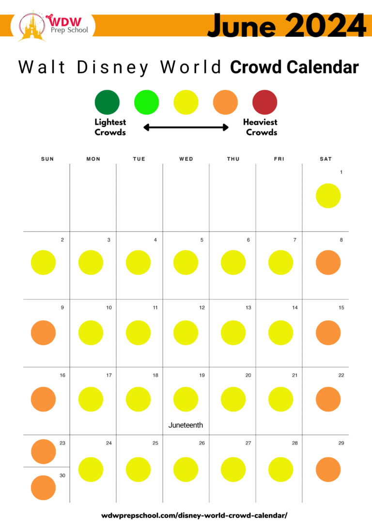 2024 &amp; 2025 Disney World Crowd Calendar (Best Times To Go) | Disney World June 2024 Crowd Calendar