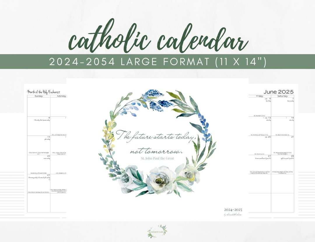 2024-2025 Large Format Catholic Calendar Academic Printable 11 X | June 11 2024 Catholic Calendar