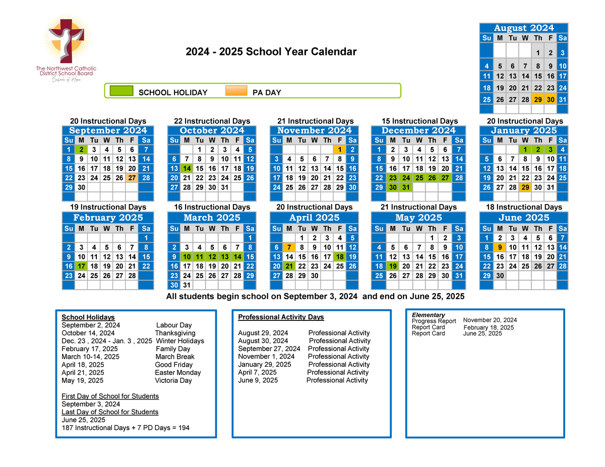 2024-2025 School Year Calendar Approvedthe Ministry Of | June 11 2024 Catholic Calendar