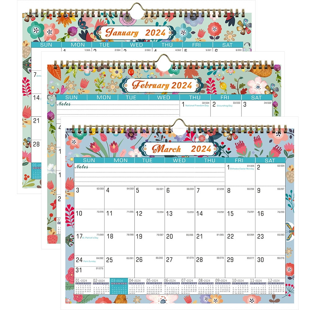 2024-2025 Wall Calendar With Wire Binding And Hanging Hook, 12 | Sept 2024 - June 2025 Calendar