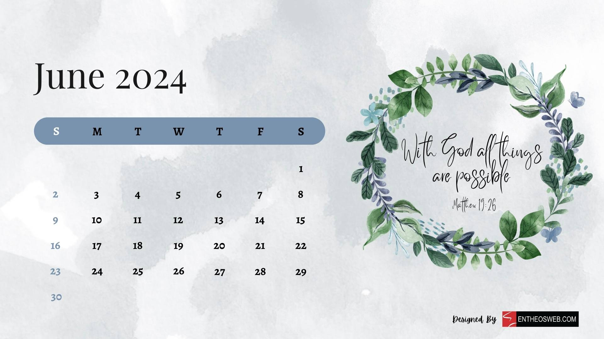 2024 Christian Calendar Wallpaper | Entheosweb | June 2024 Desktop Calendar Wallpaper