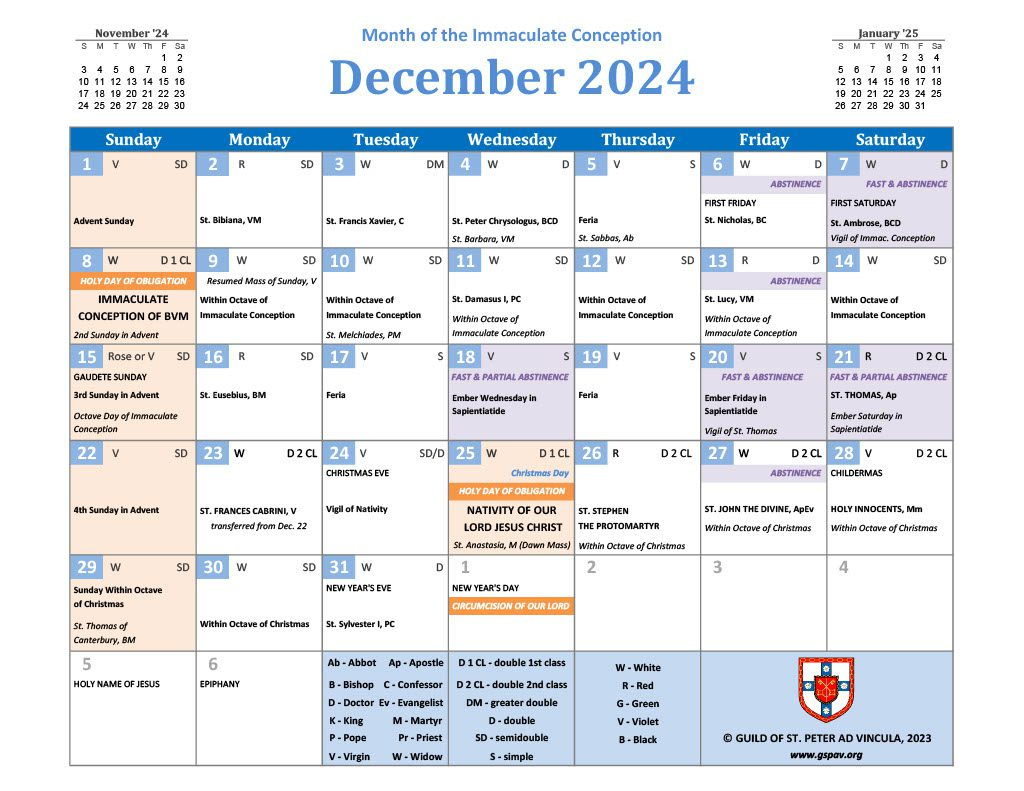 2024 Traditional Catholic Calendar | Catholic Calendar For June 2024