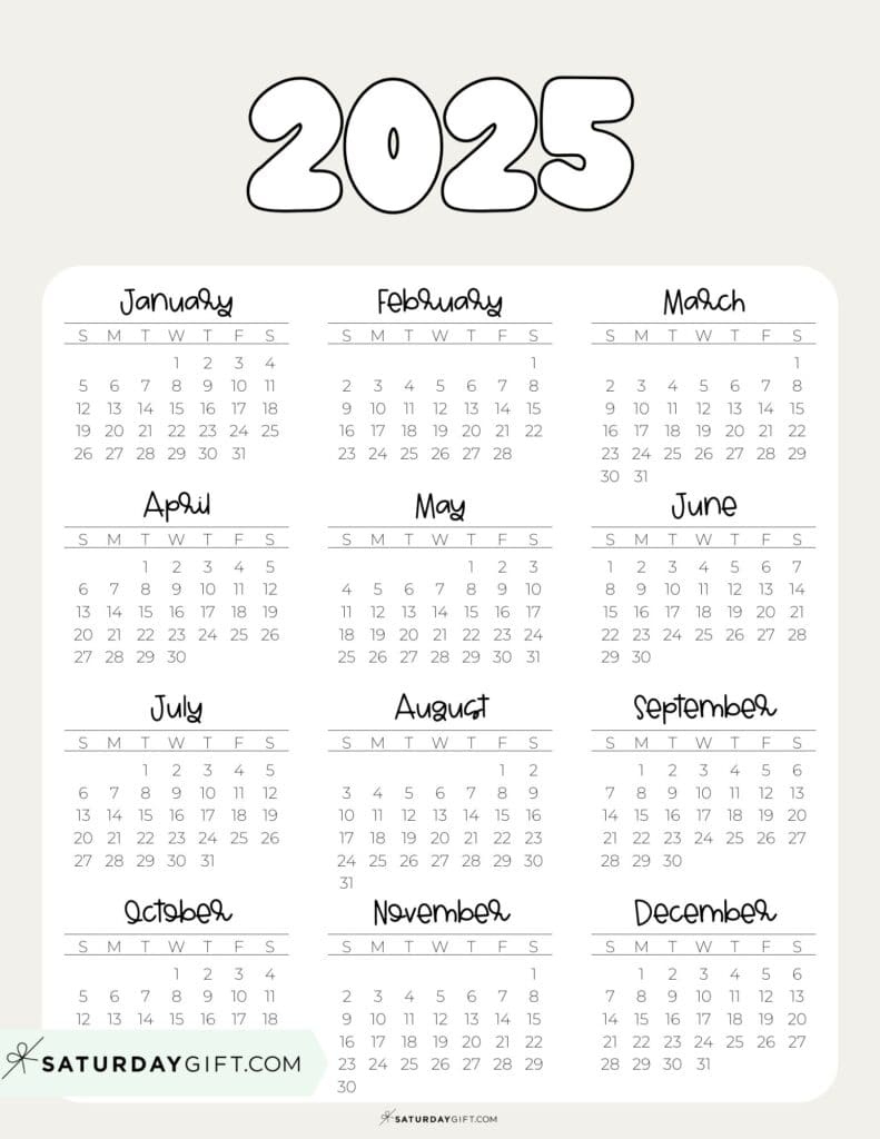 2025 Calendar Printable - 18 Cute &amp;amp; Free 2025 Yearly Calendar | Calendar From September 2024 to June 2025