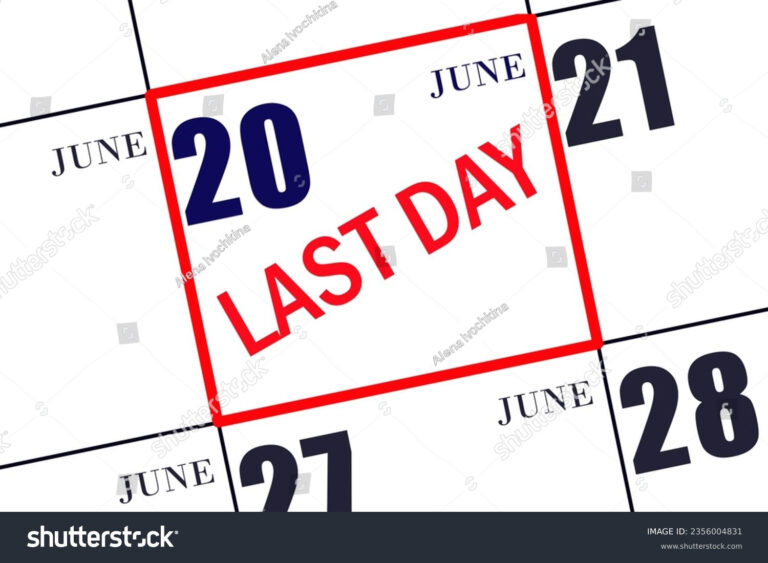 20Th Day June Text Last Day Stock Illustration 2356004831 | Last Day Of June Calendar