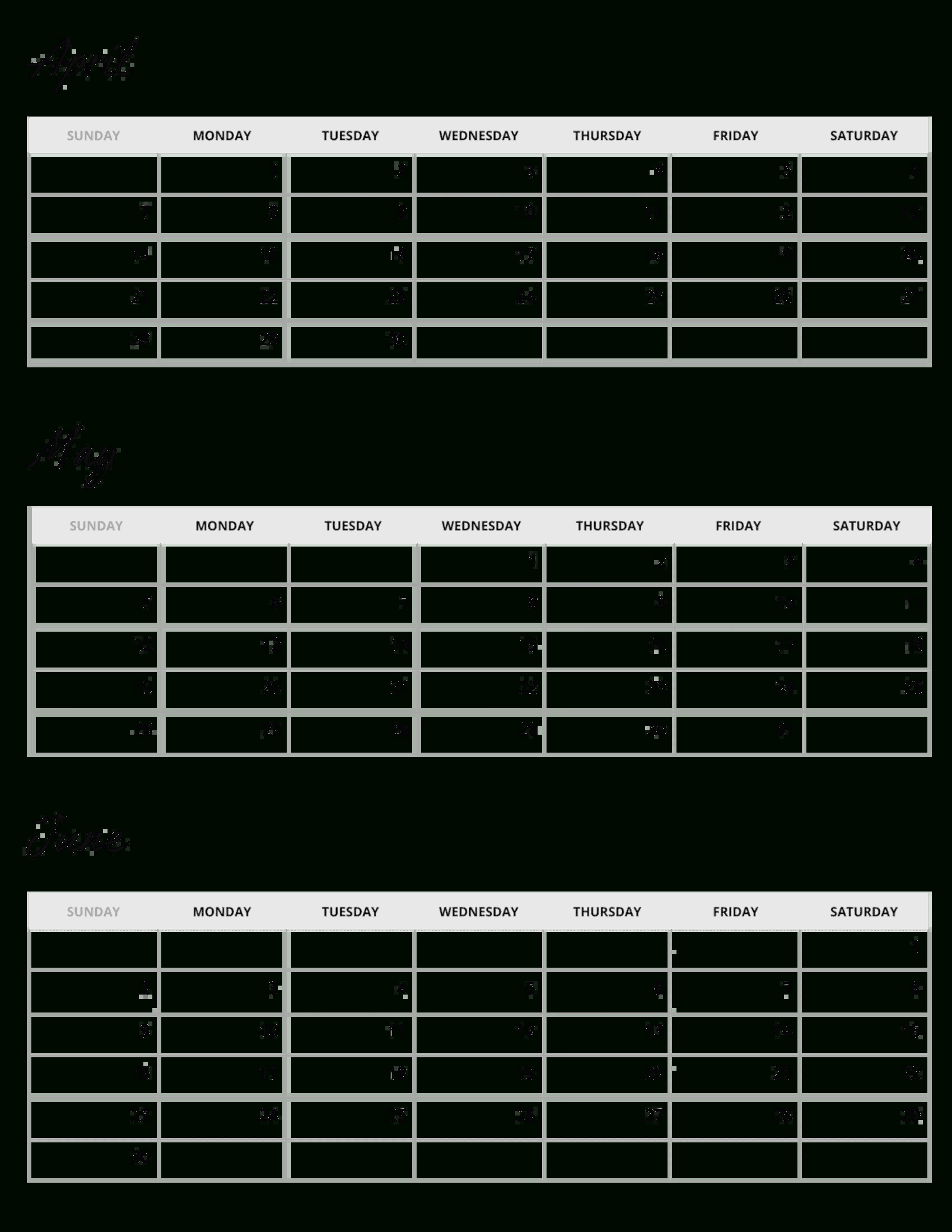 3 Month Calendar And Planner | Instant Download | 3 Month Calendar 2024 April May June