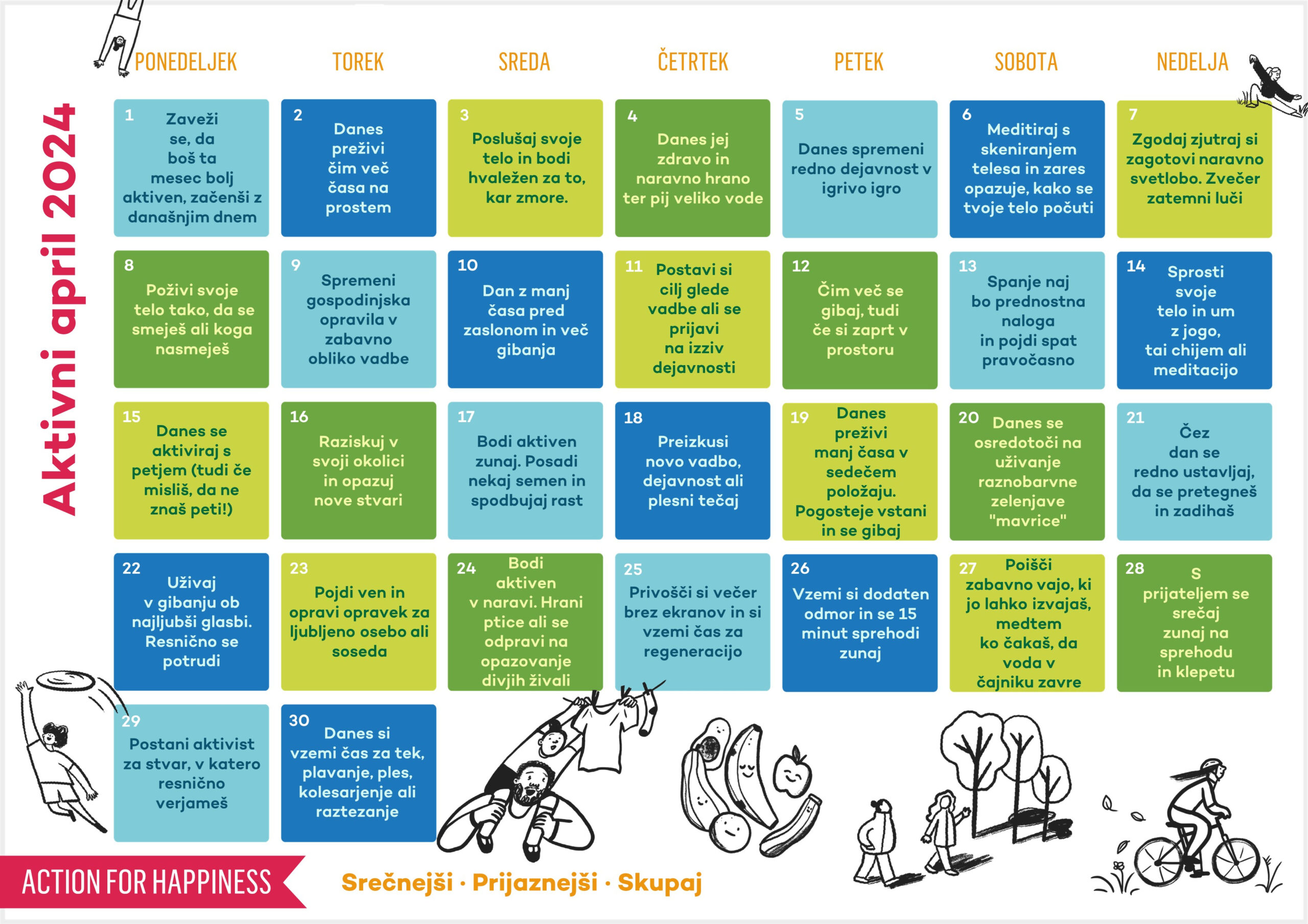 Active April | Action For Happiness | Action For Happiness Calendar June 2024