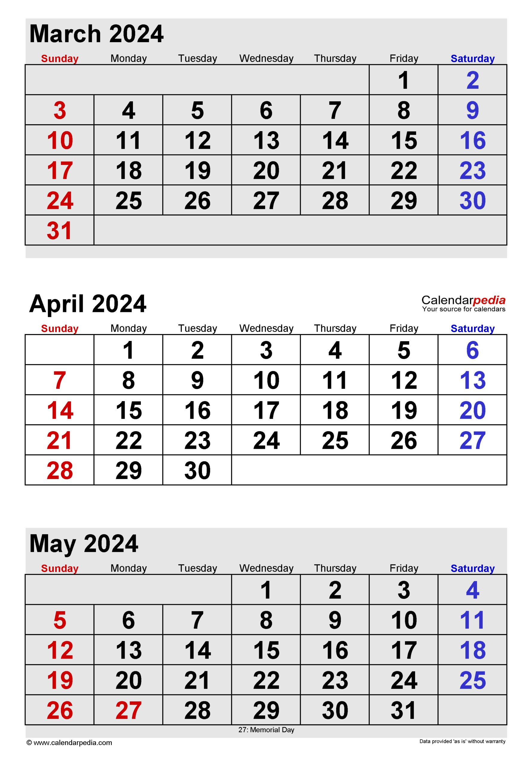 April 2024 Calendar | Templates For Word, Excel And Pdf | Calendar March April May June 2024