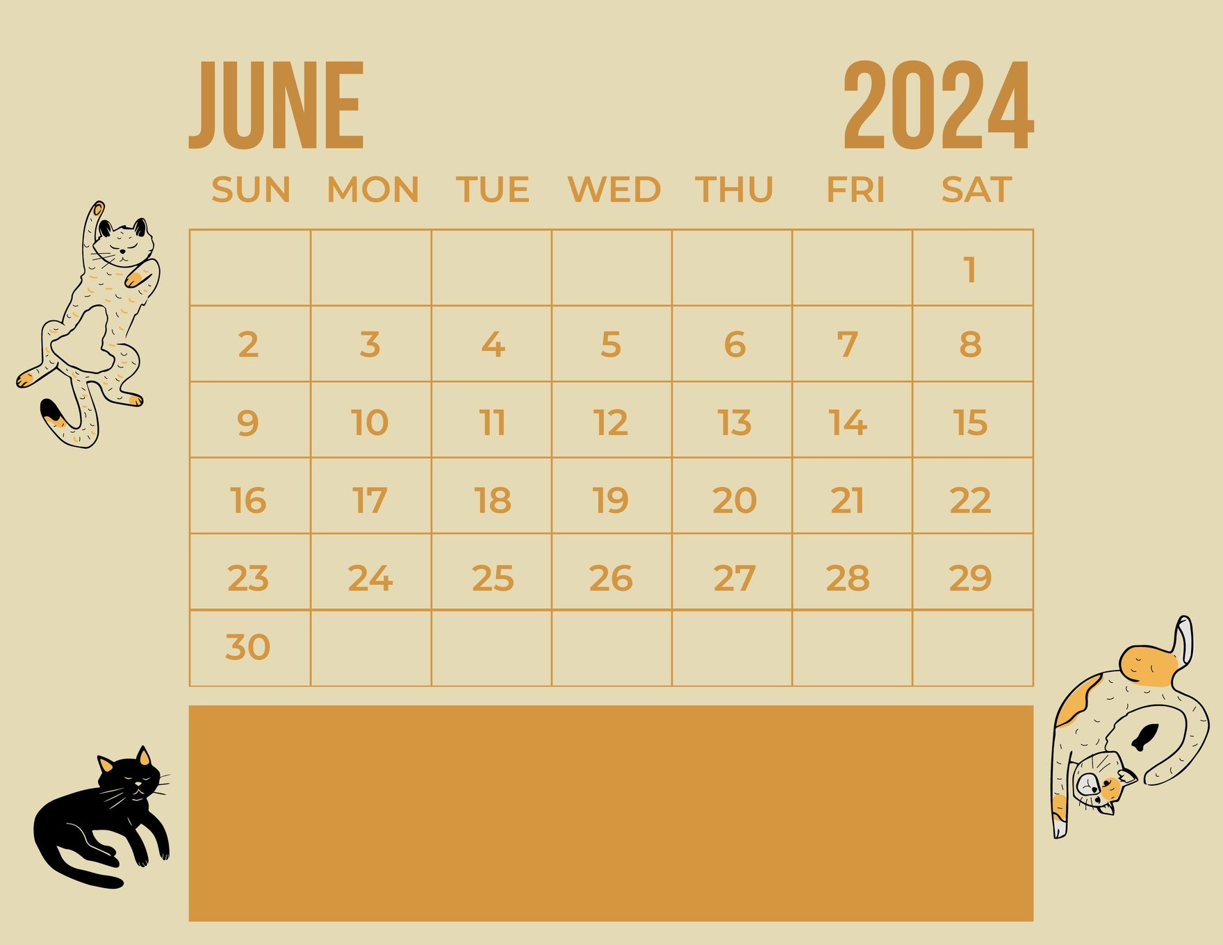 Blank June 2024 Calendar In Eps, Illustrator, Jpg, Word, Svg | Blank June 2024 Calendar Editable