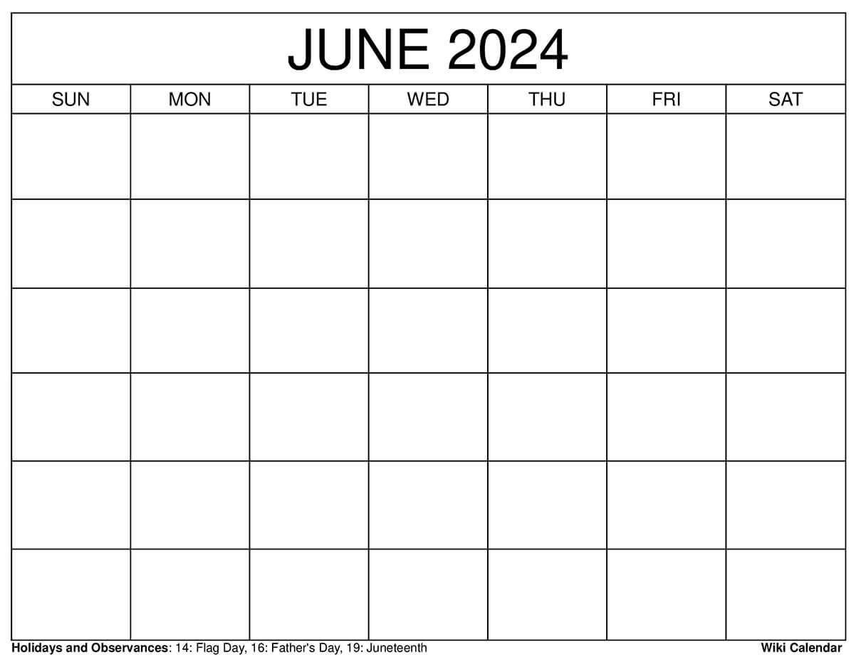 Blank June 2024 Calendar - Wiki Calendarwiki Calendar - Issuu | Blank Calendar For May and June 2024