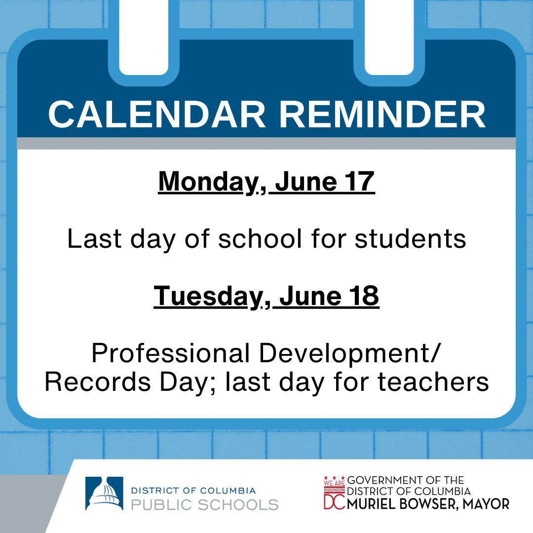 Browne_Ec On X: &amp;quot;🗓️ Dcps Calendar Reminder 🗓️ The Last Day Of | Last Day of June Calendar