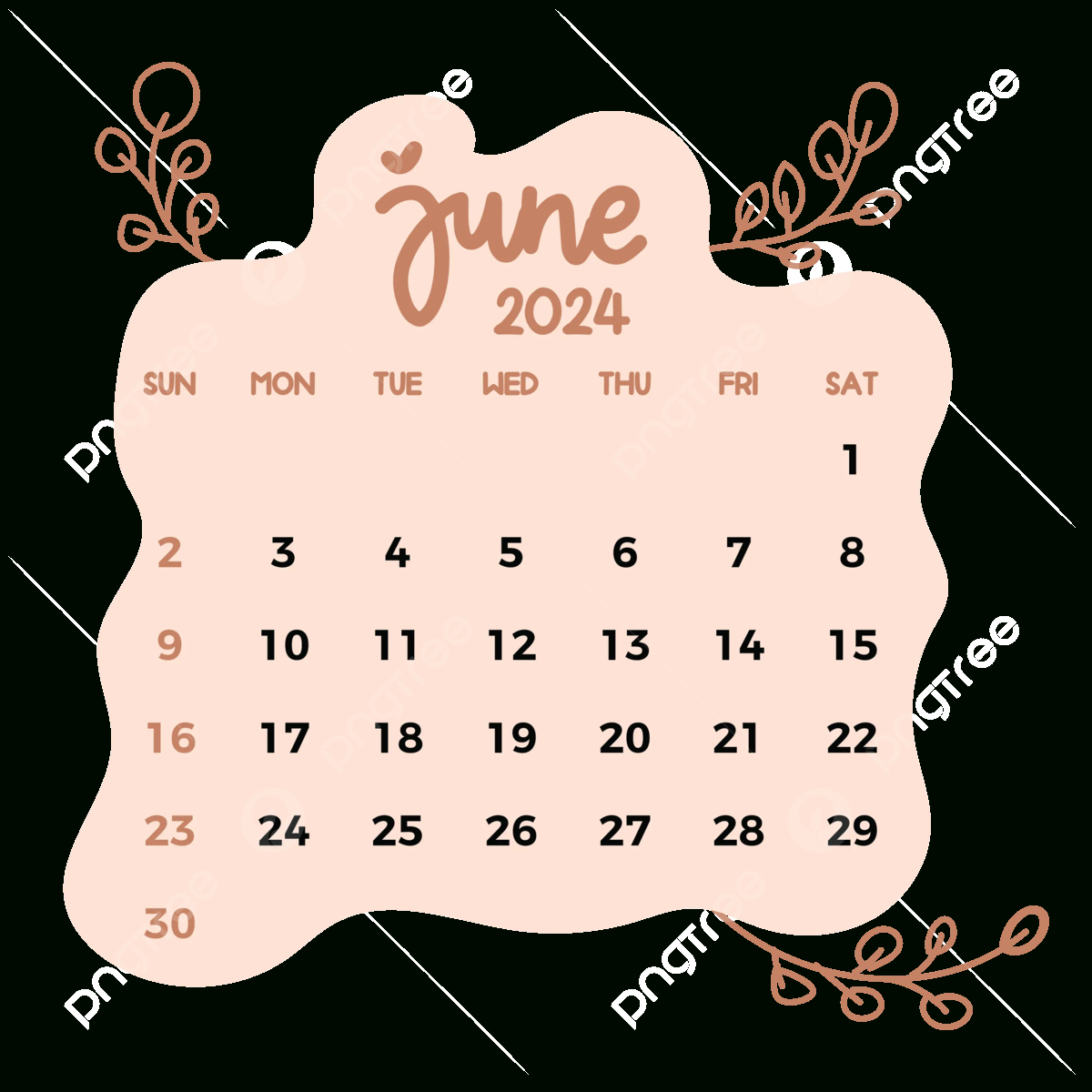 Calendar 2024 June Vintage Style Vector, June 2024, June, Monthly | Image Of June 2024 Calendar