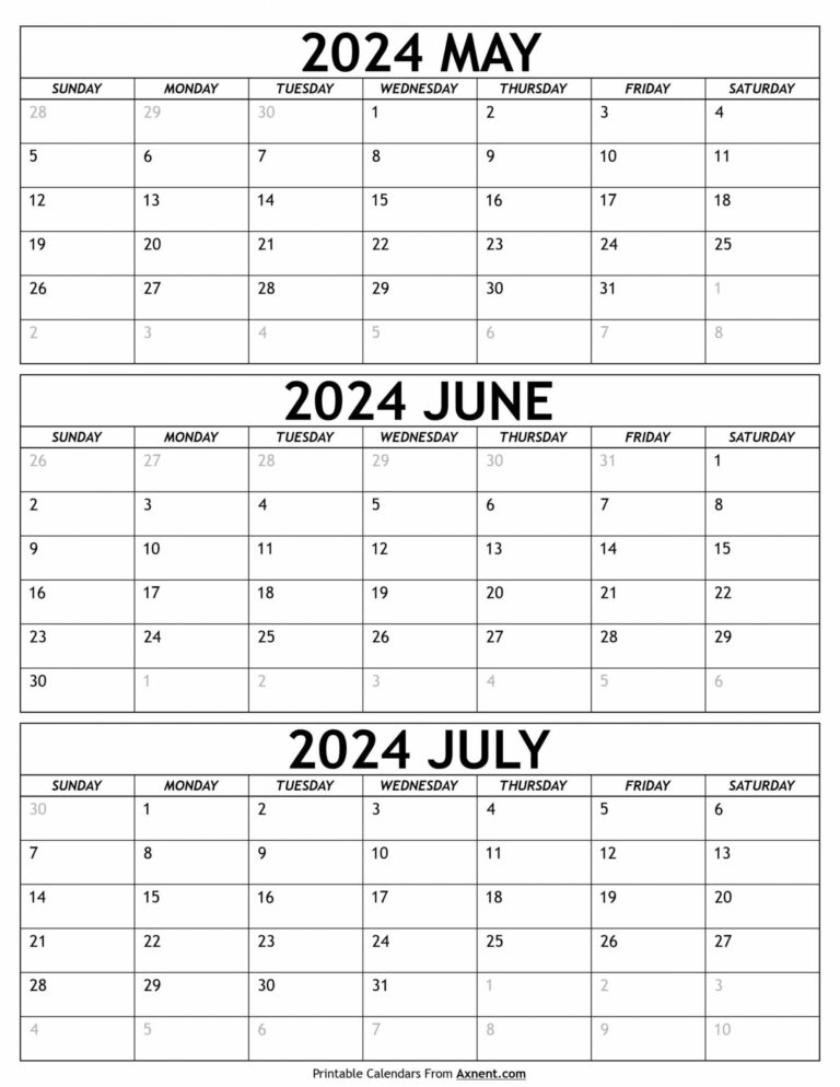 Calendar May June July 2024 | Calendar May, July Calendar, Calendar | 2024 May June July Calendar