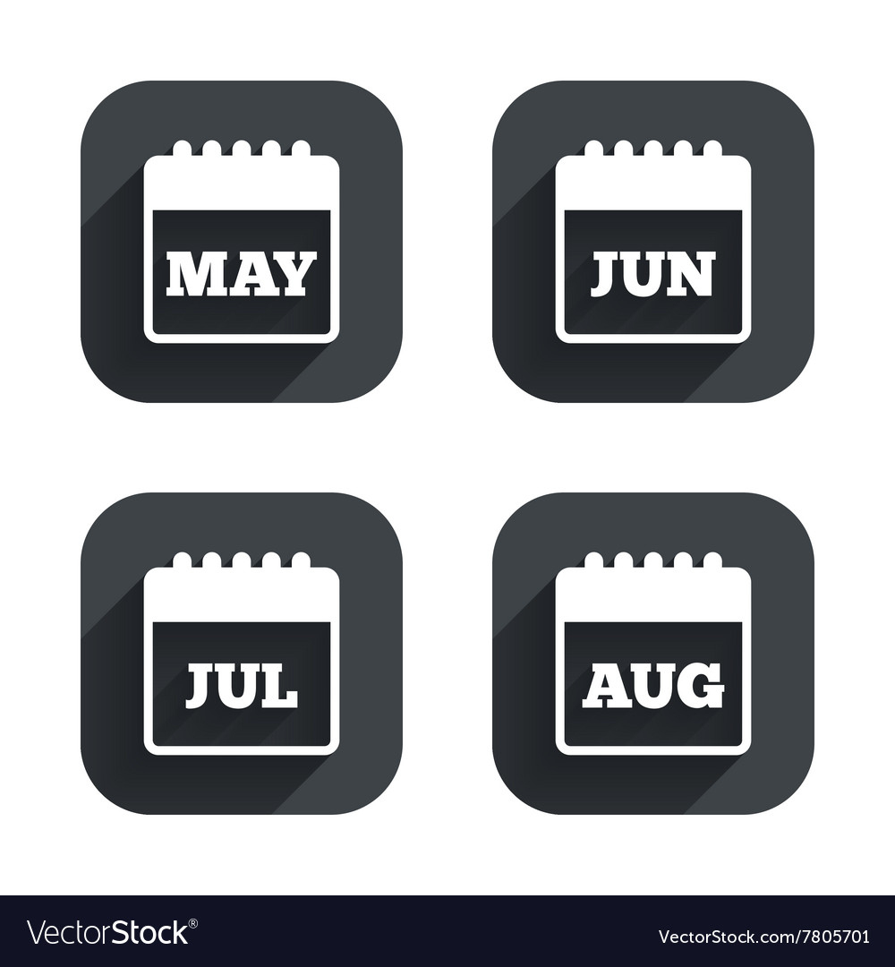 Calendar May June July And August Royalty Free Vector Image | Calendar May June July August