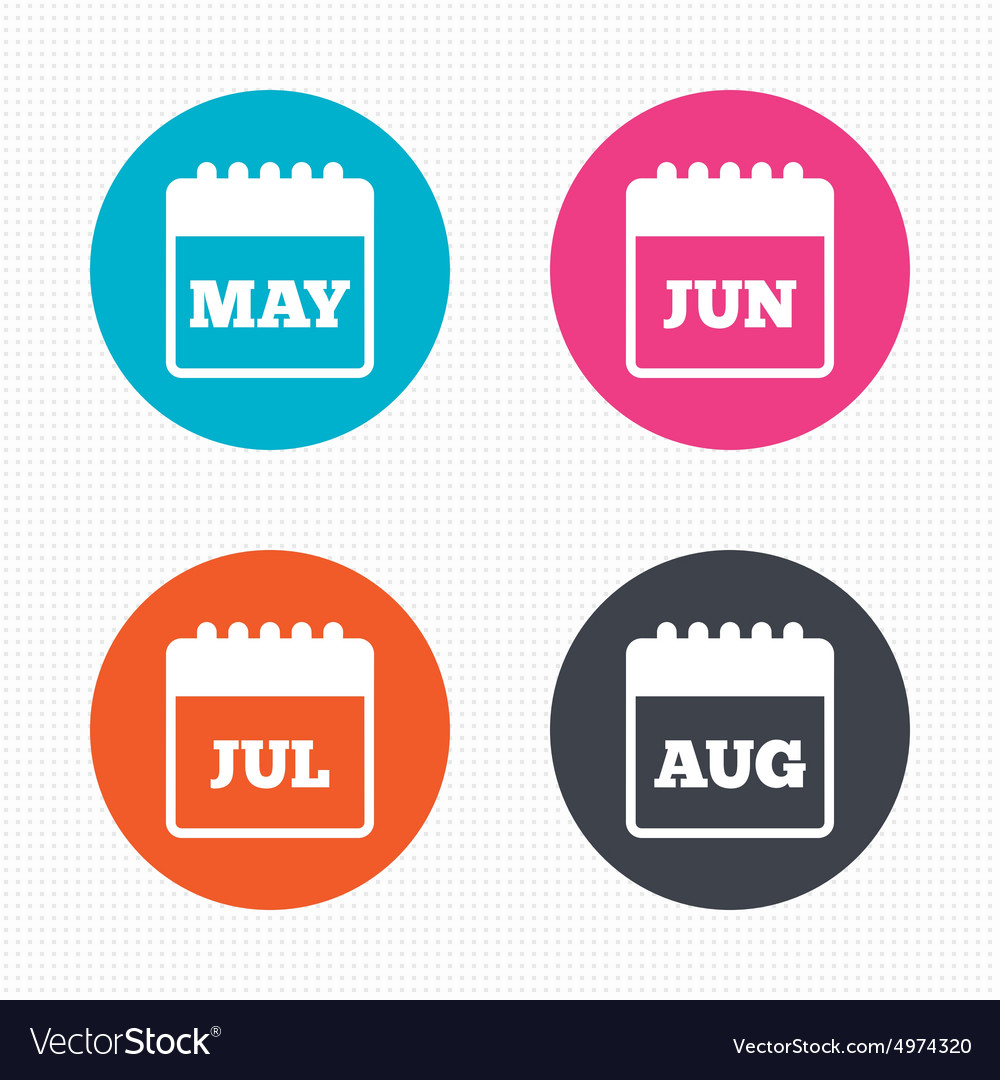 Calendar May June July And August Royalty Free Vector Image | Calendar May June July August