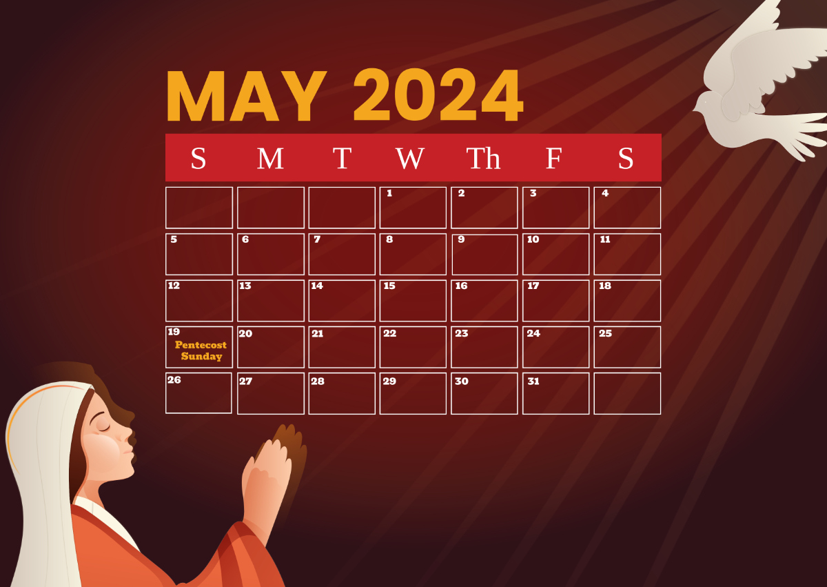 Catholic Calendar May 2024 Template - Edit Online &amp;amp; Download | June 11 2024 Catholic Calendar