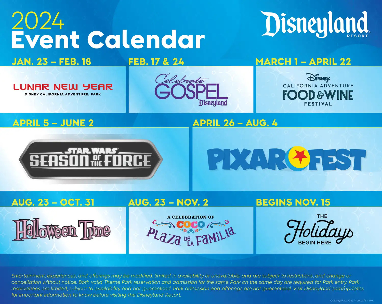 Disneyland Resort Releases First-Ever Event Calendar For 2024 | June Calendar Of Events 2024