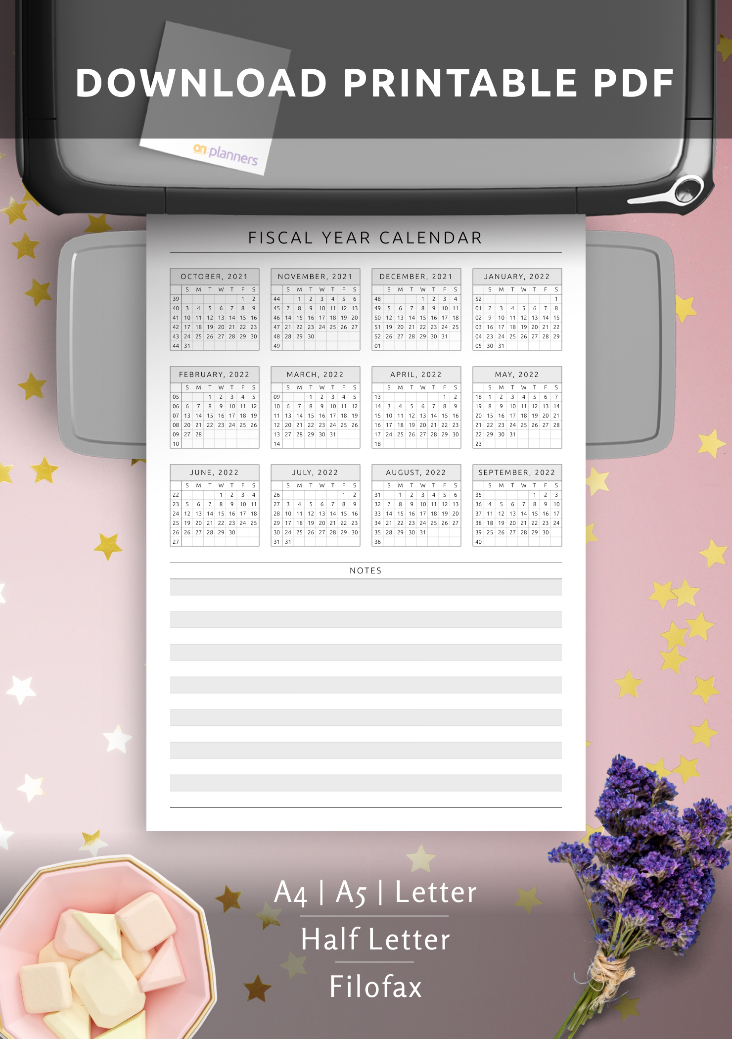 Download Printable Fiscal Year Calendar Template Pdf | July To June Fiscal Year Calendar