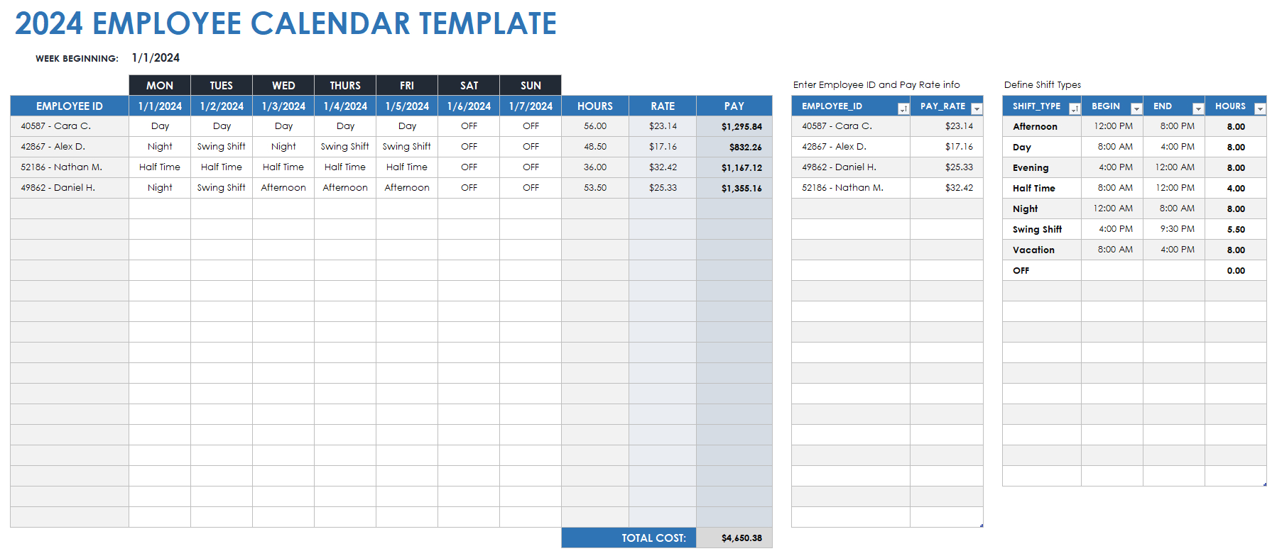 Free Google Calendar Templates | Smartsheet | June 2024 Calendar Google Sheets