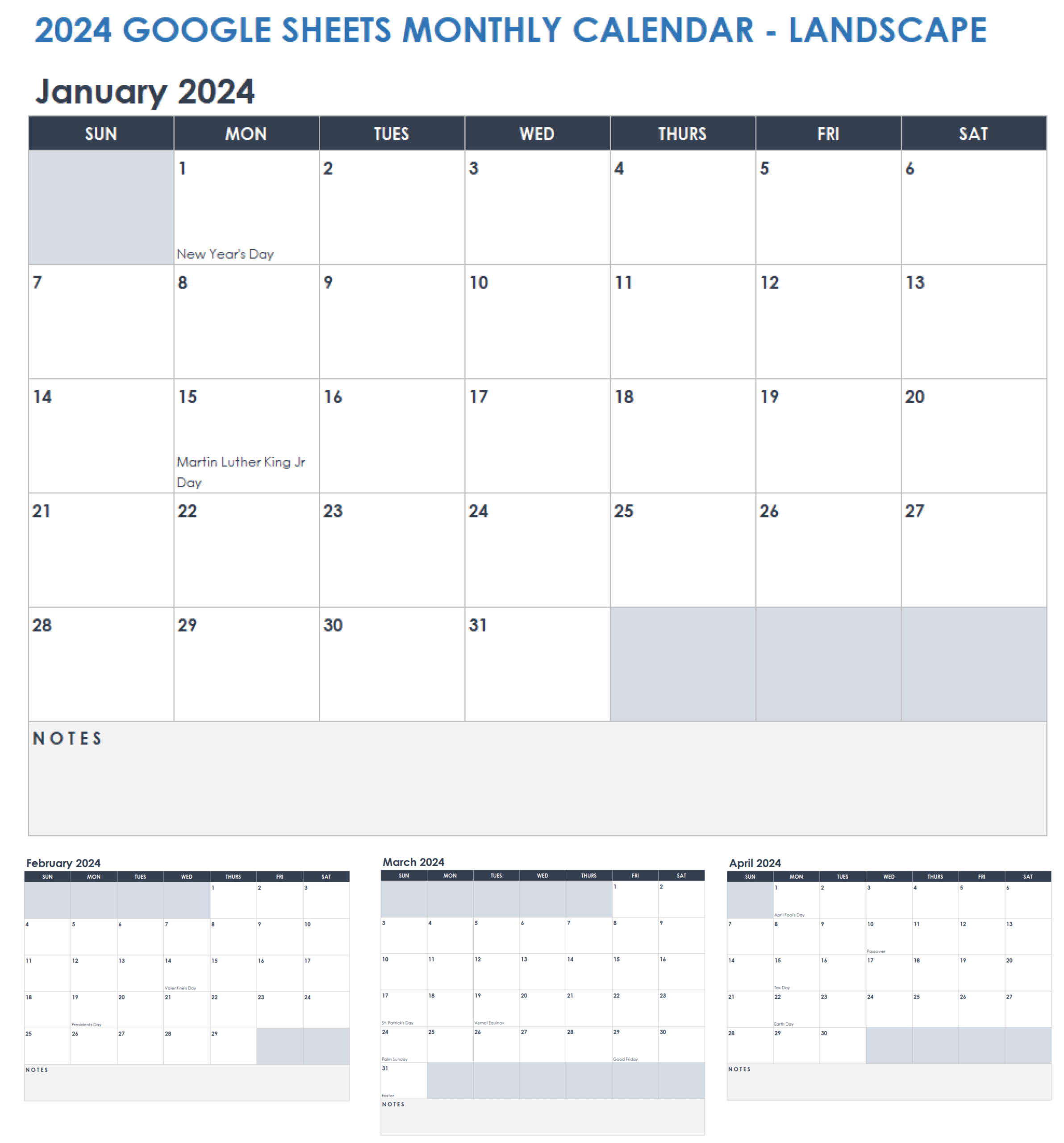 Free Google Calendar Templates | Smartsheet | June 2024 Calendar Google Sheets